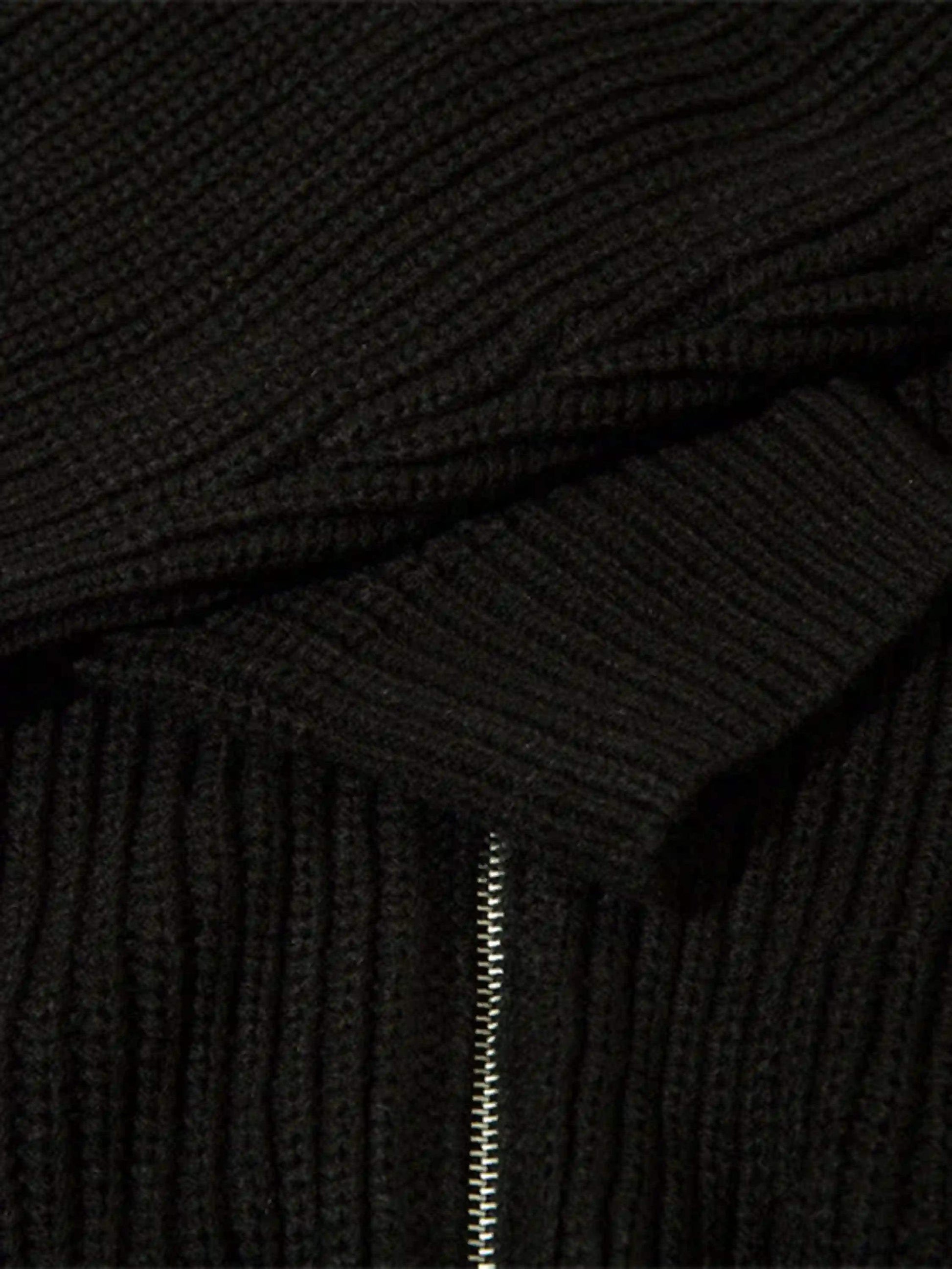 Disguisen American Style Color Blocking Zipper Cardigan
