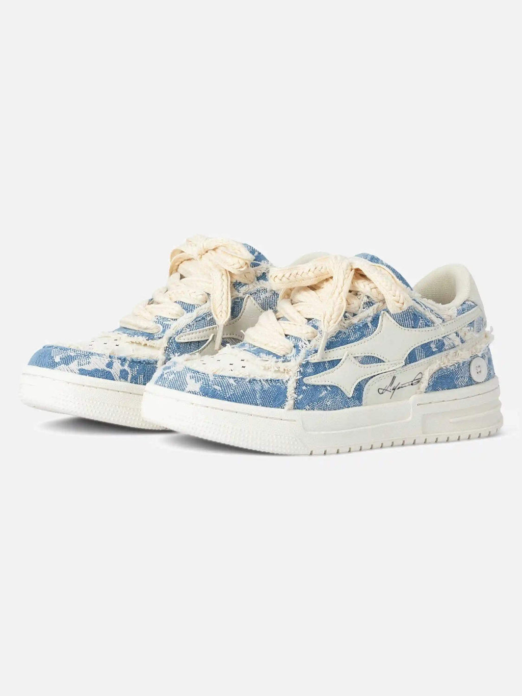 Disguisen Couple Small Fragrance Style Blue Denim Sneakers