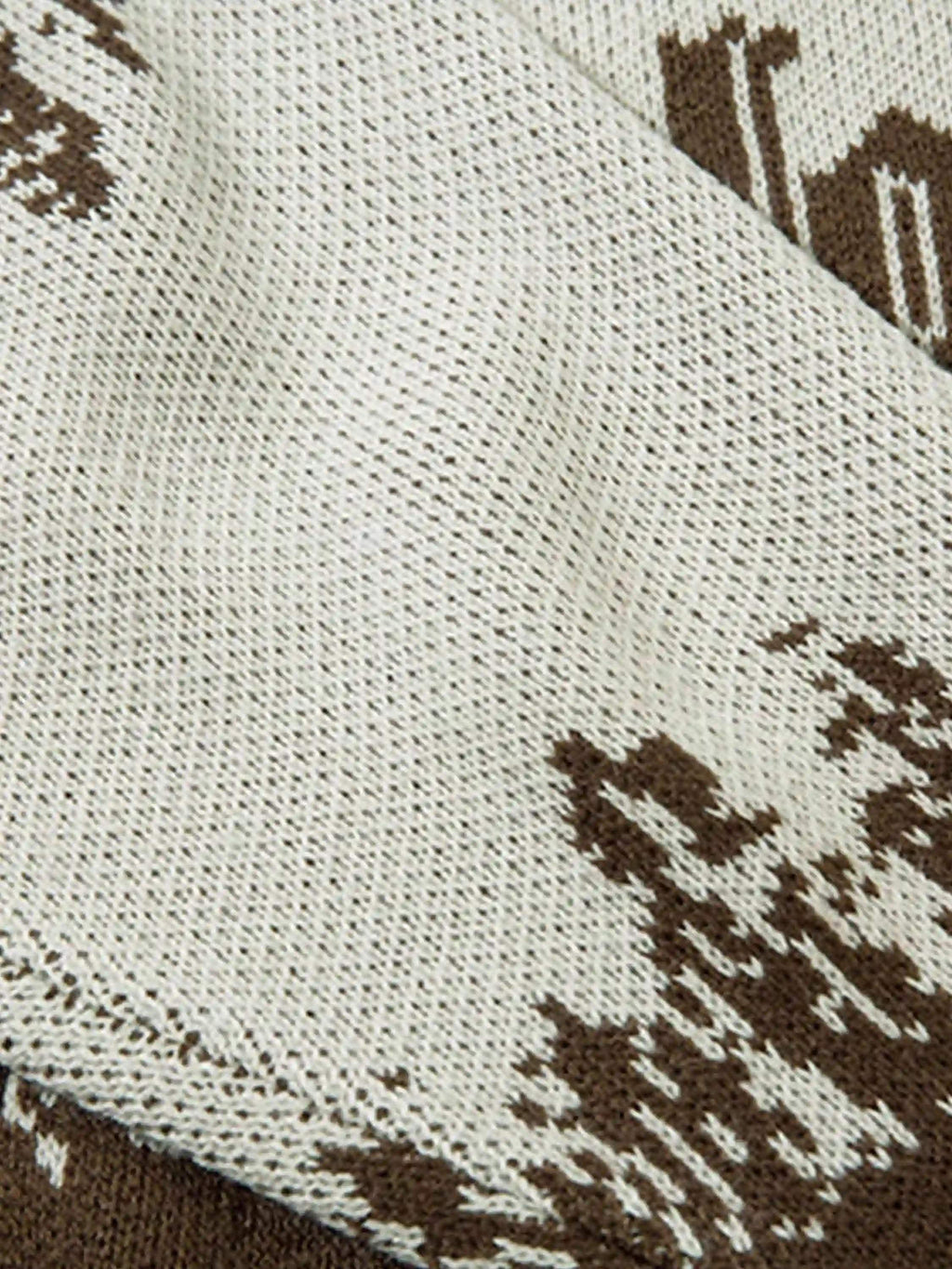 Disguisen Asymmetric Jacquard Stitching With Two-Way Zipper Sweater