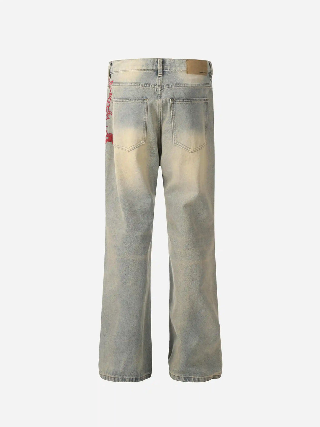 Disguisen American Retro Hip-Hop Chain Embroidery Jeans