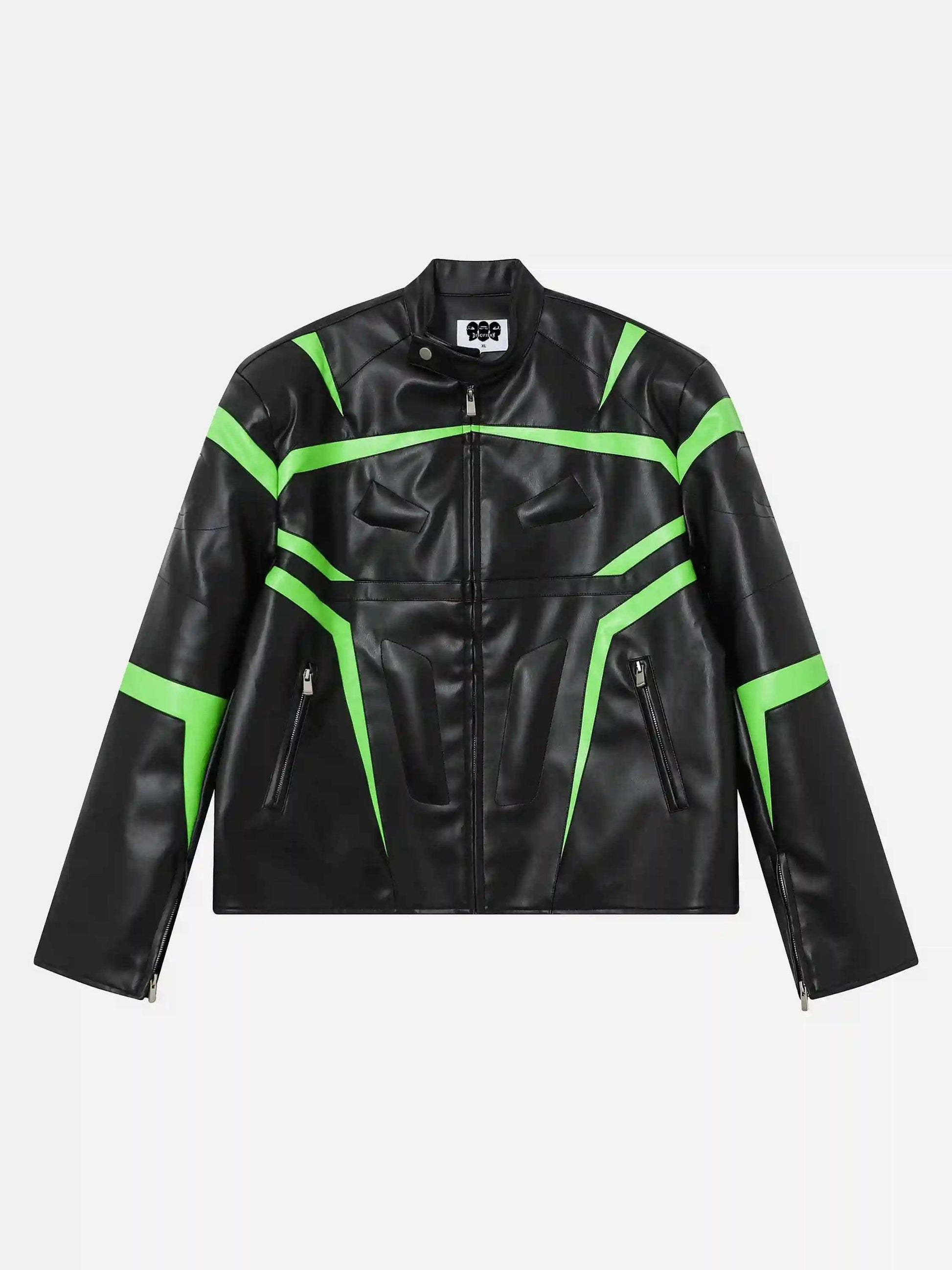 Disguisen Street Hip-Hop Contrast Color Stitching Jacket