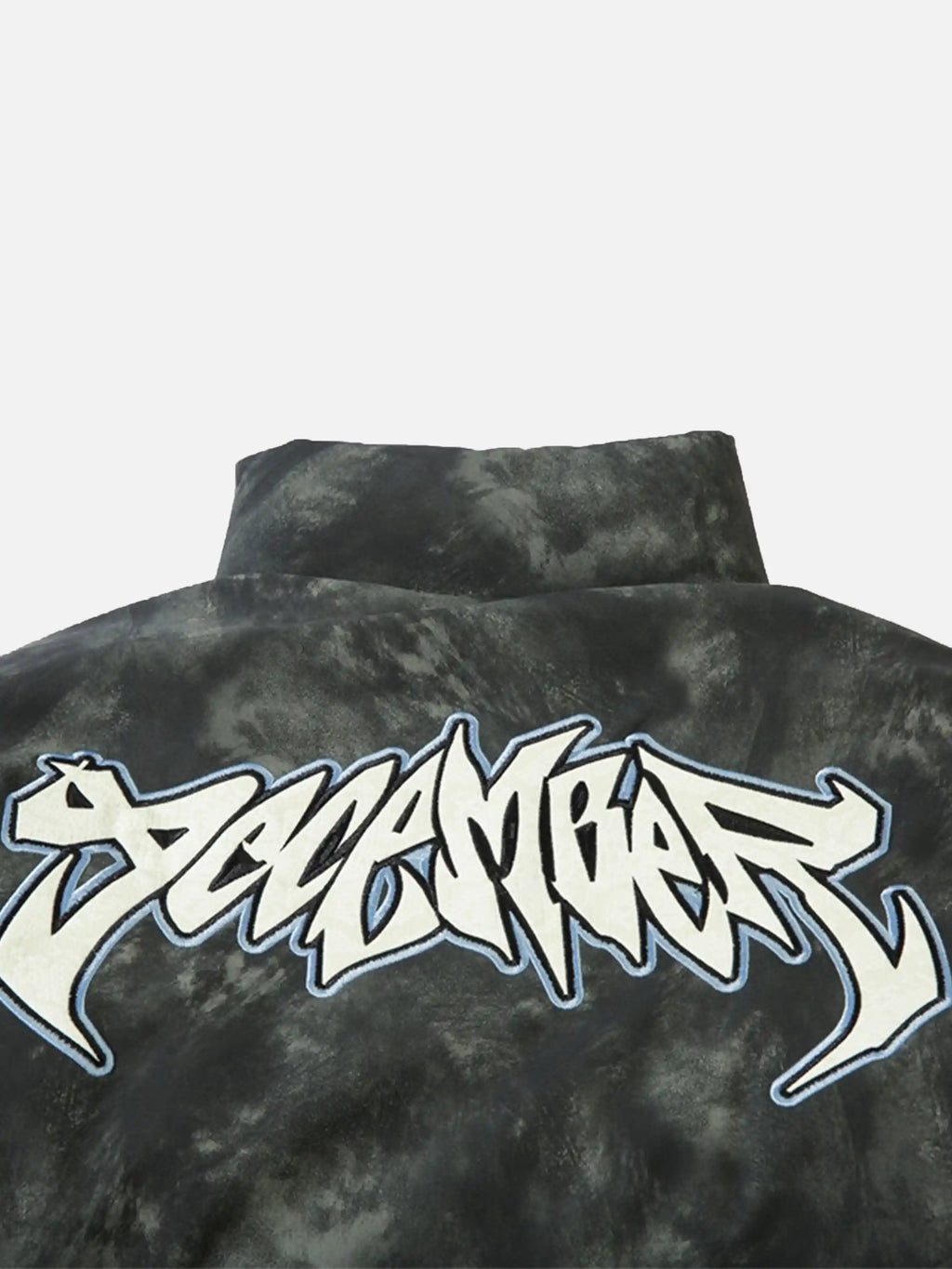 Disguisen American Retro Pu Graffiti Font Embroidered Coat