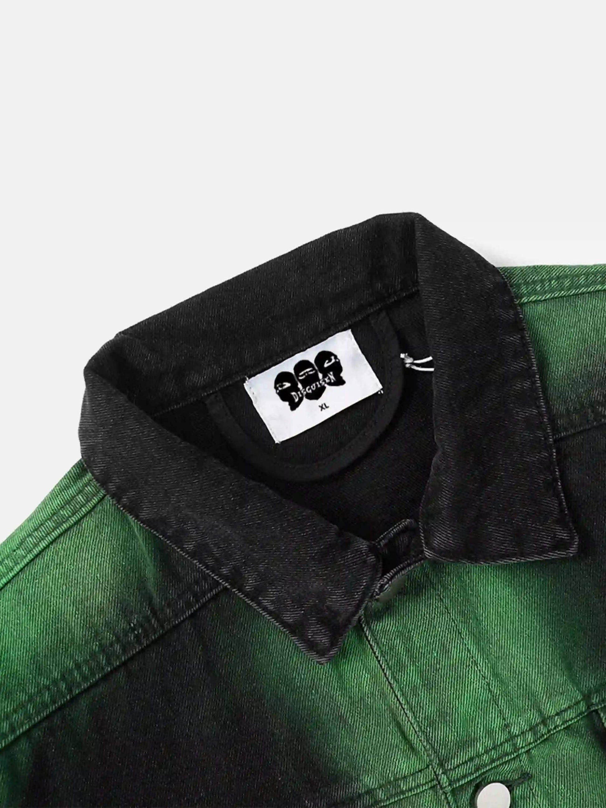 Disguisen Hip-Hop Hand Painted Dirty Denim Jacket