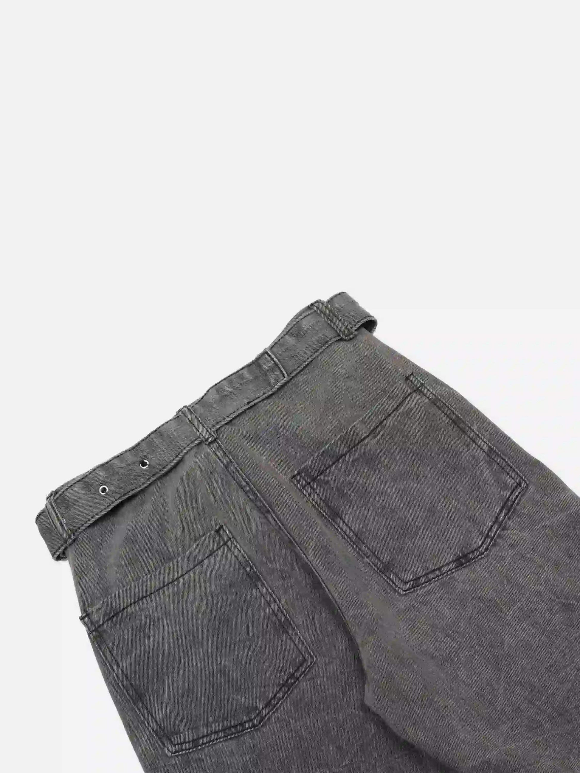 Disguisen Distressed Punk Jeans With Metal Belt
