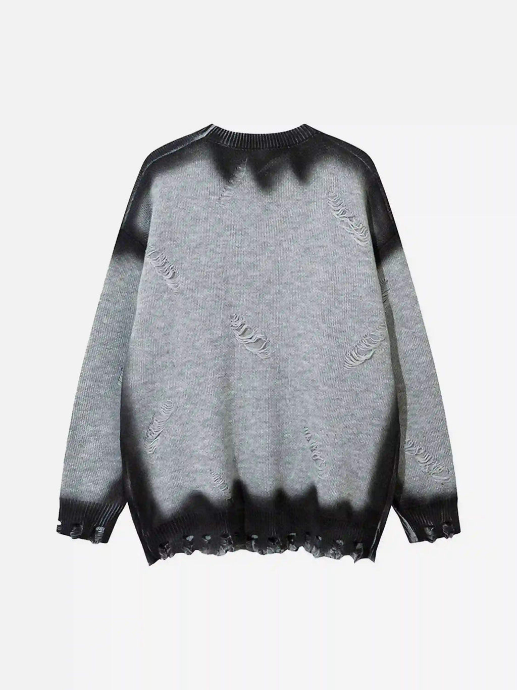 Disguisen High Street Spray-Painted Hole Round Neck Sweater