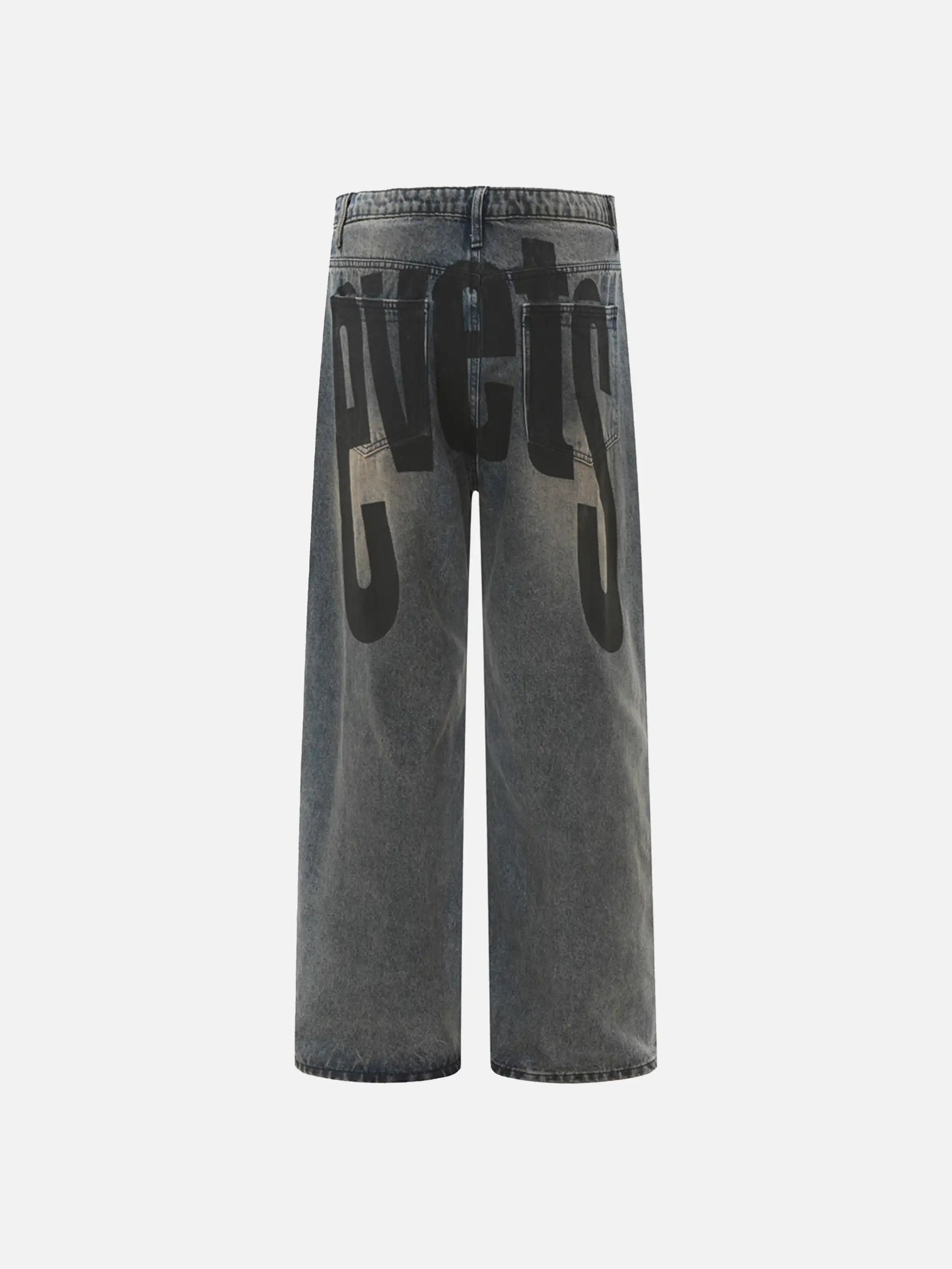 Vintage Number Print Jeans