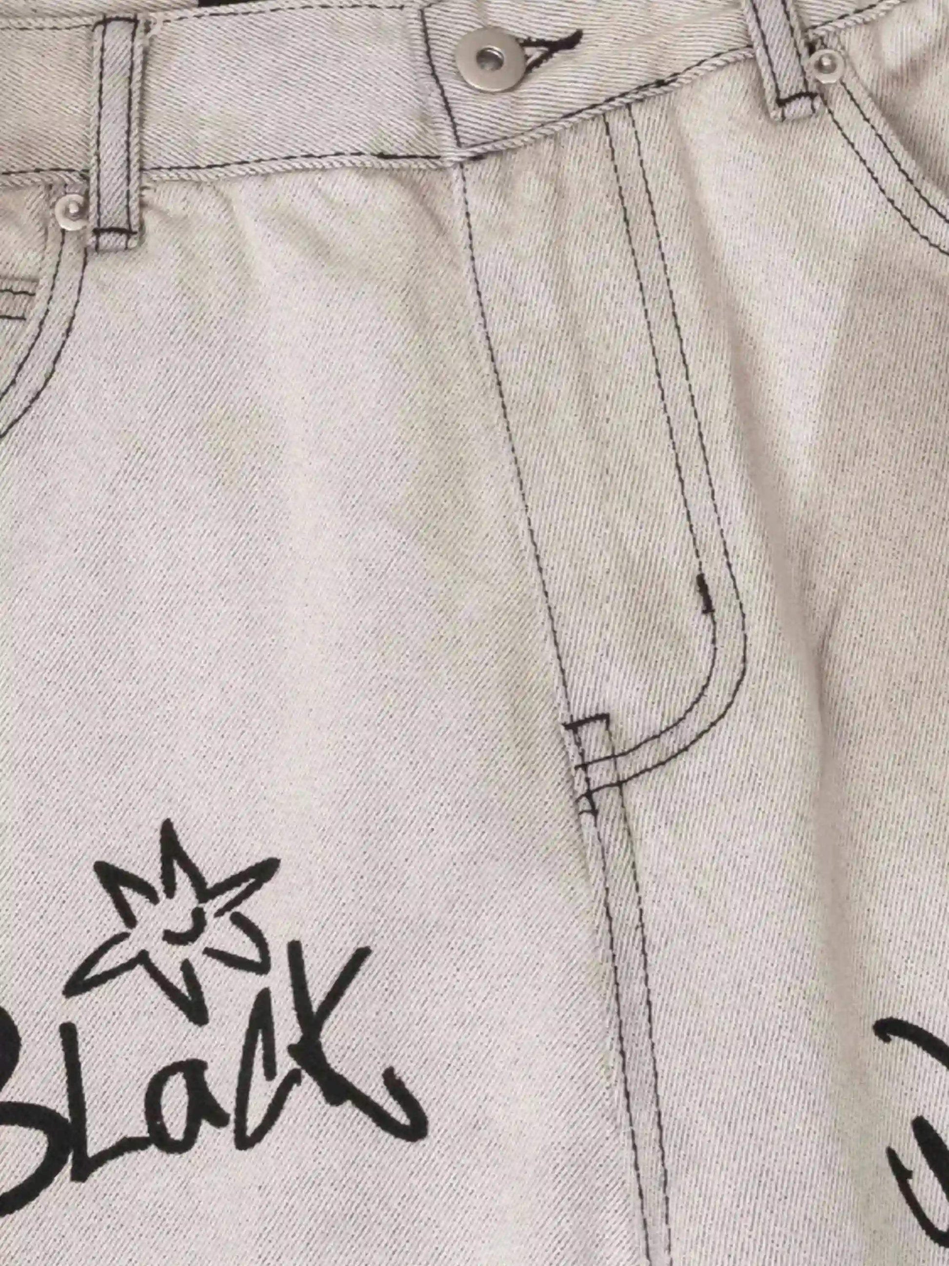 Disguisen Hip-Hop Graffiti Distressed Jeans