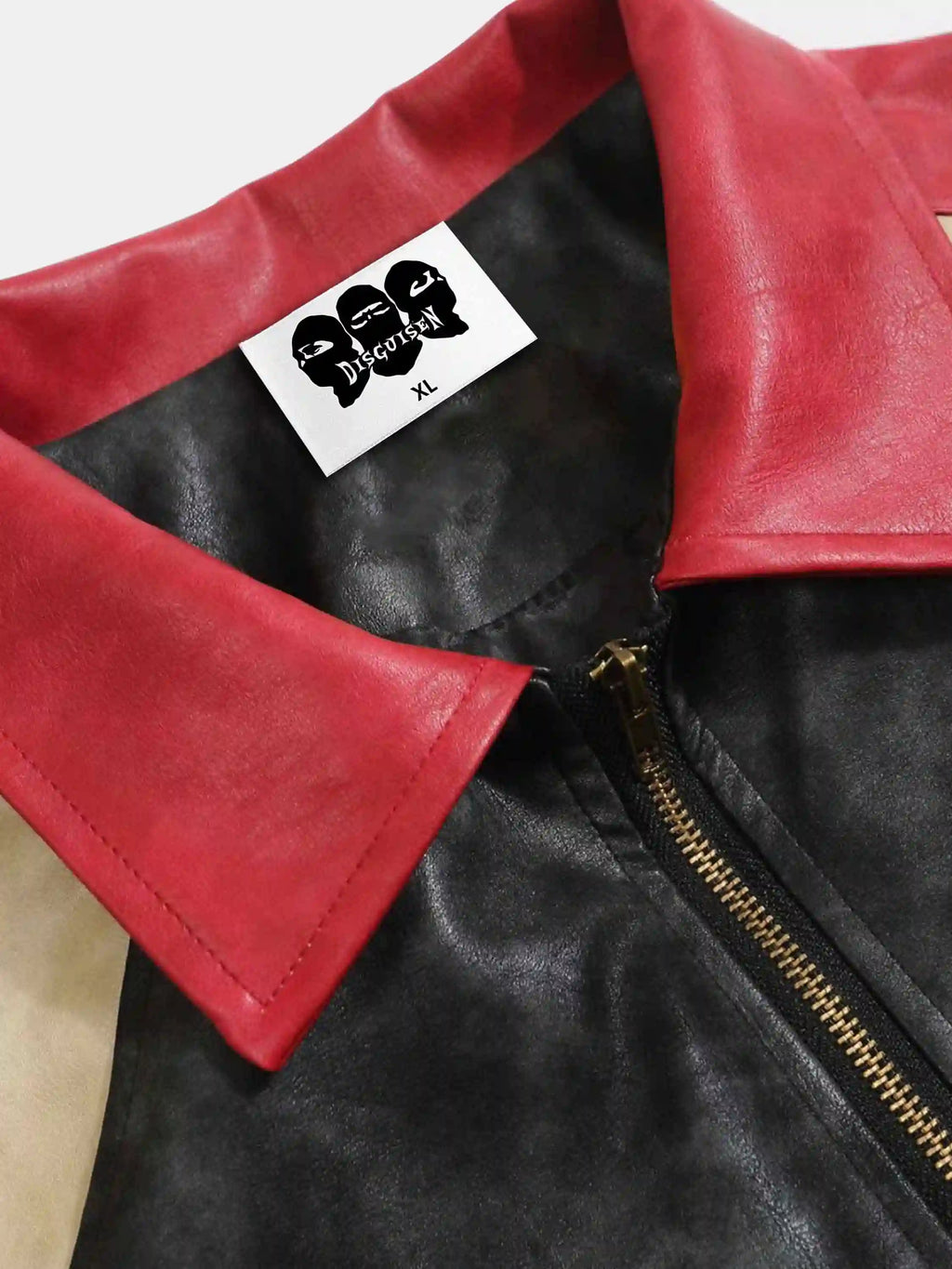 Disguisen American Retro Contrast Color Pu Racing Jacket
