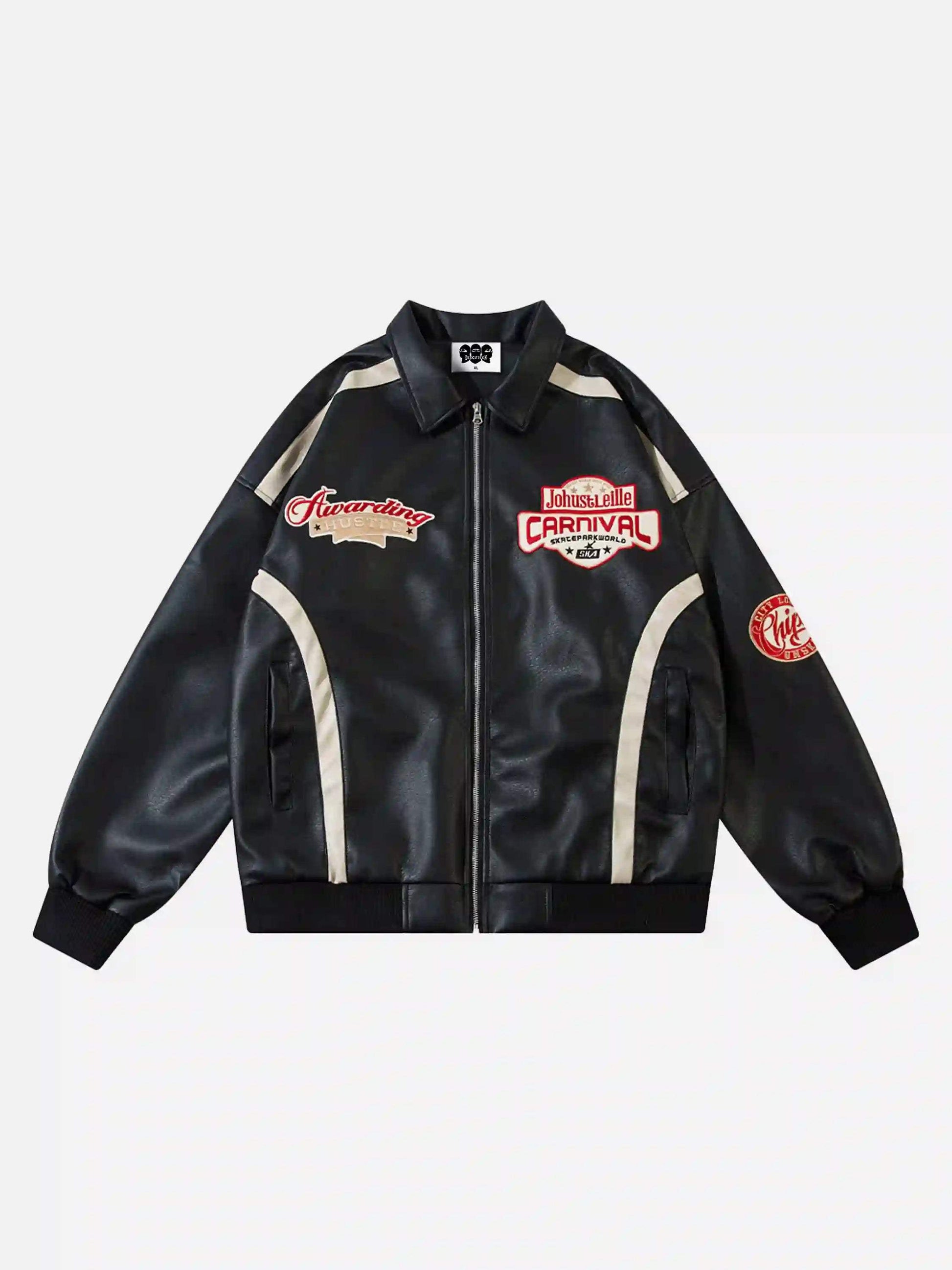 Retro Patchwork Motorcycle Jacket