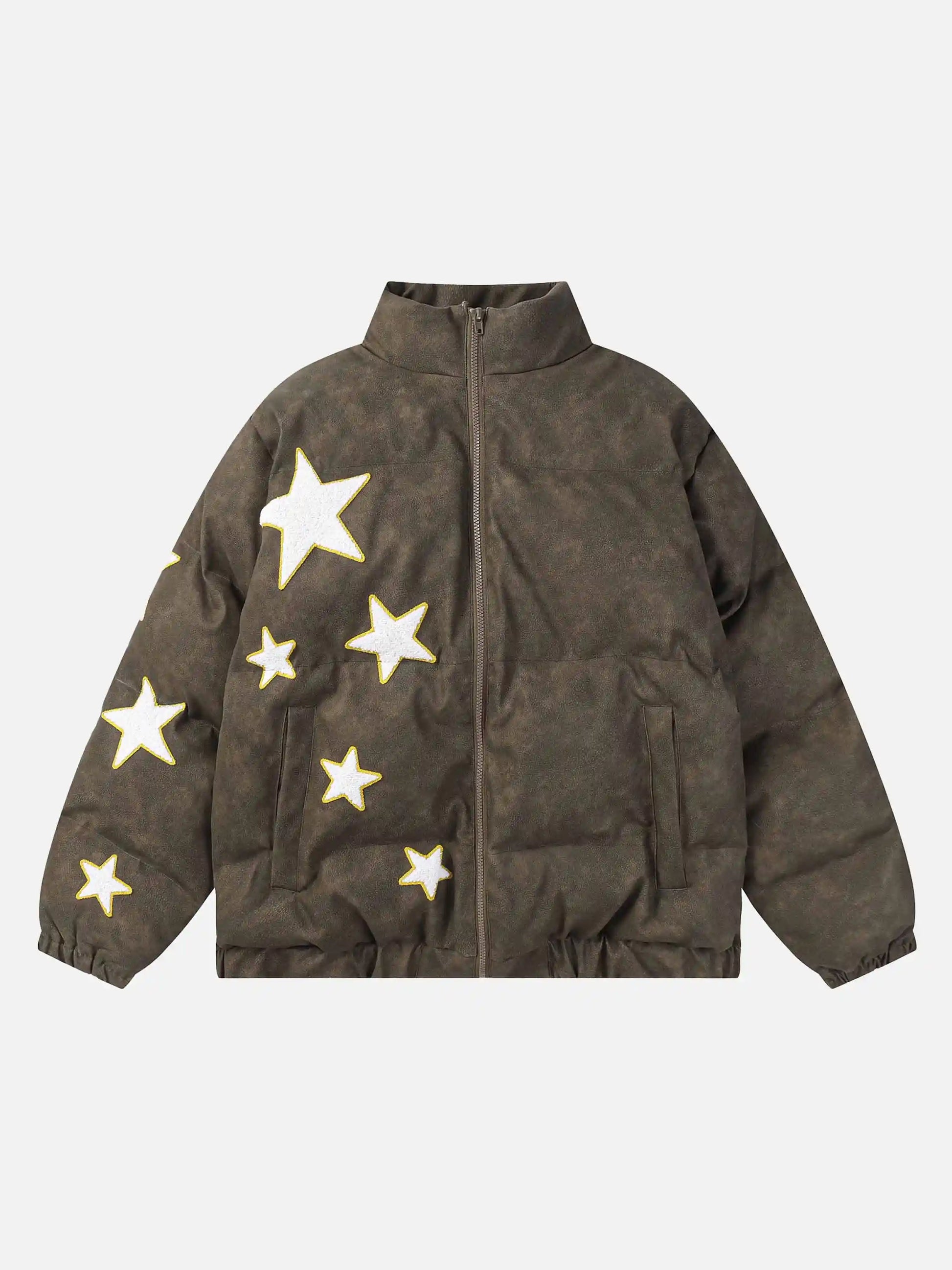 Disguisen American Hip-Hop Towel Embroidered Star Coat
