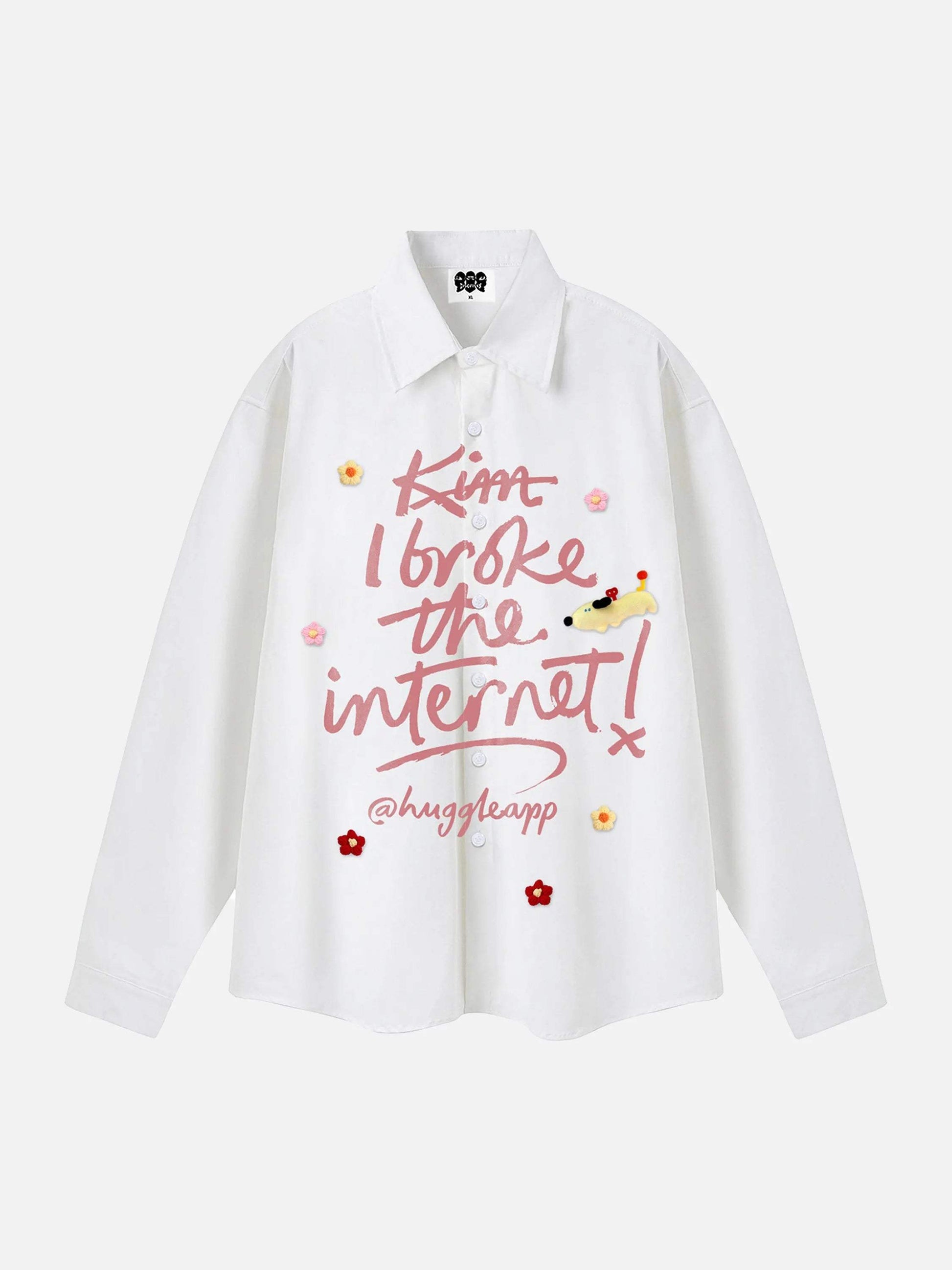 Disguisen Street Style Simple Cartoon Long Sleeve Shirt