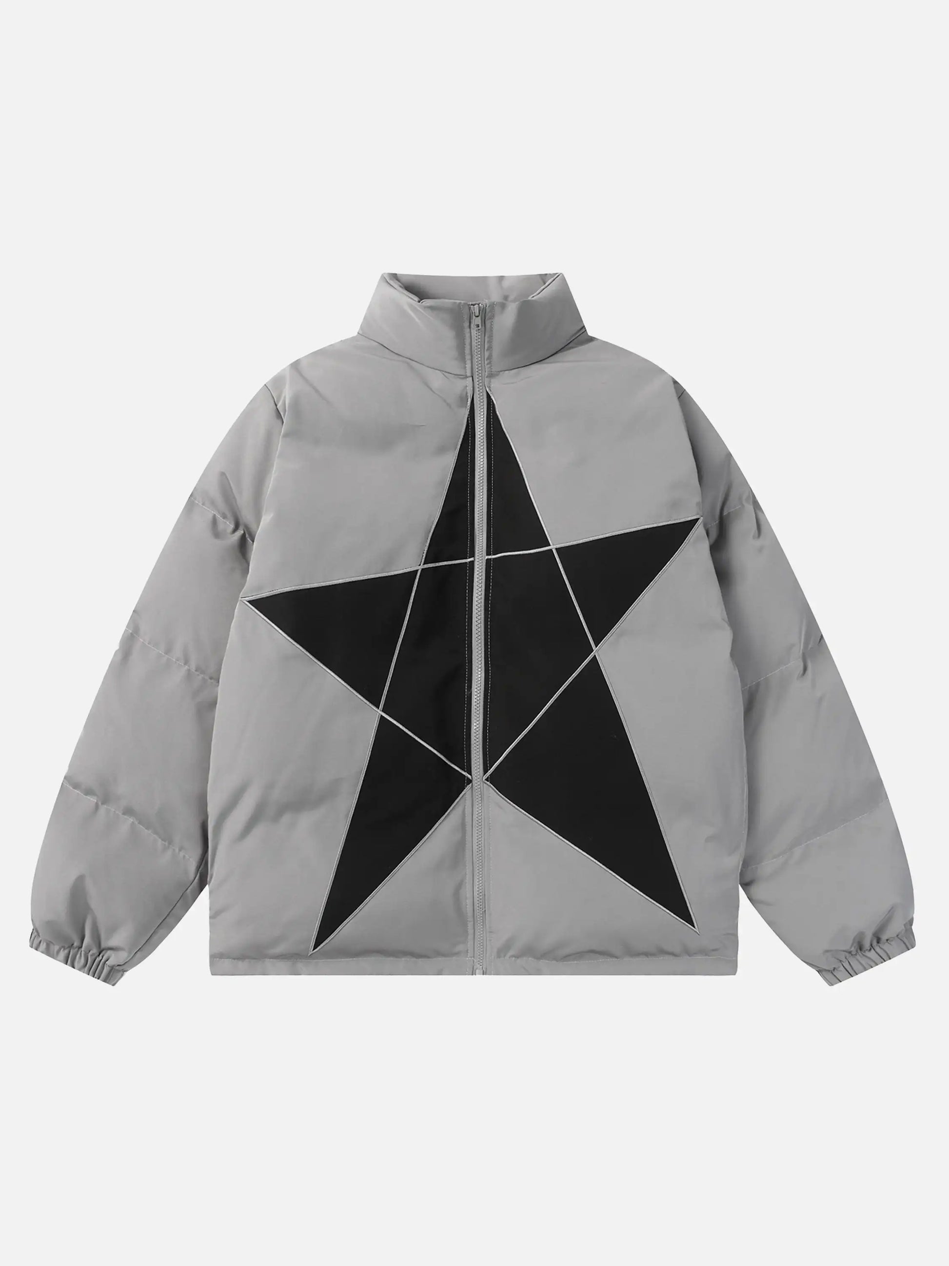 Disguisen Hip-Hop Street Star Contrast Color Stitching Coat