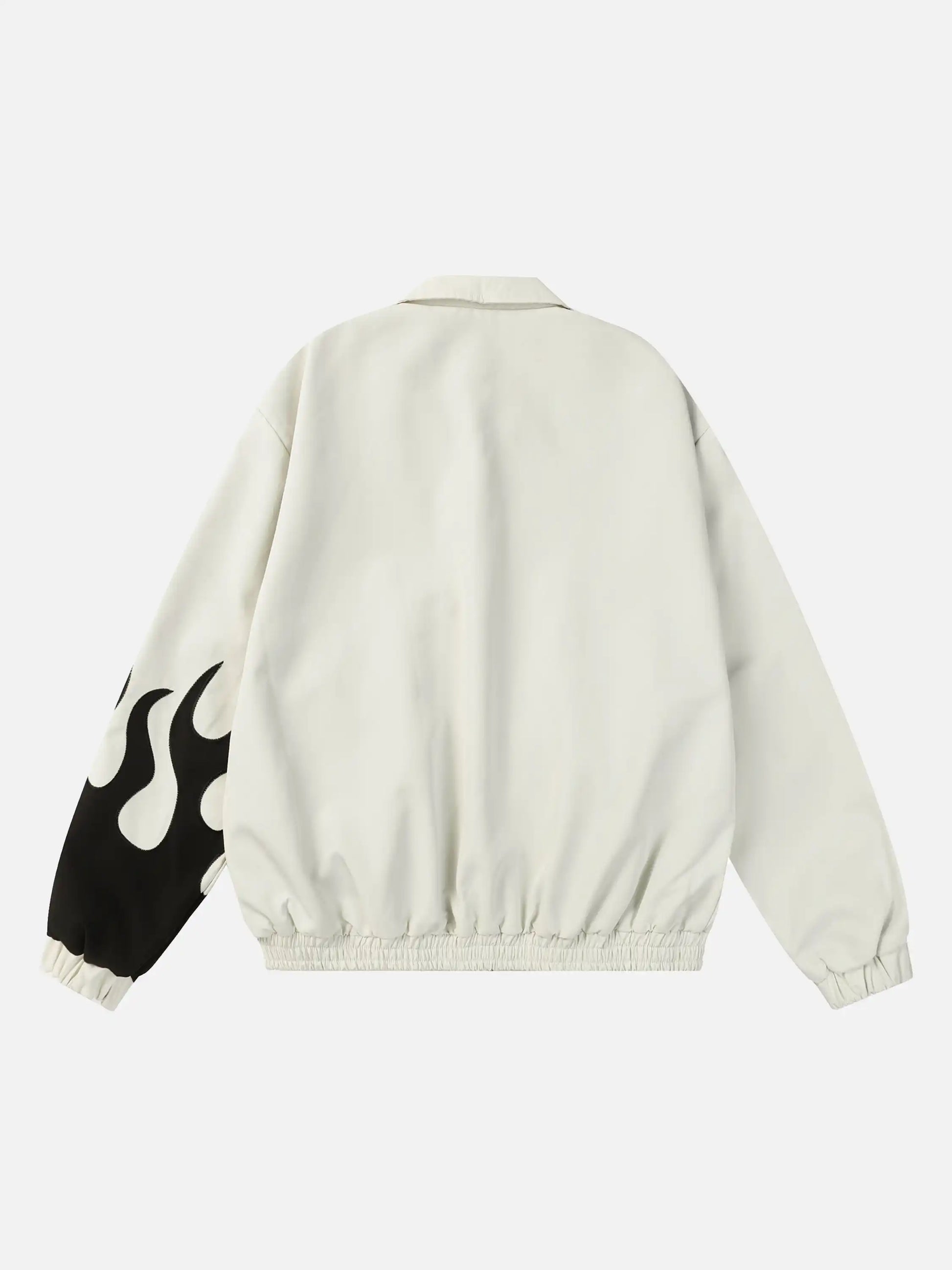 Disguisen Hip Hop Street Patches Flame Lapel Jacket