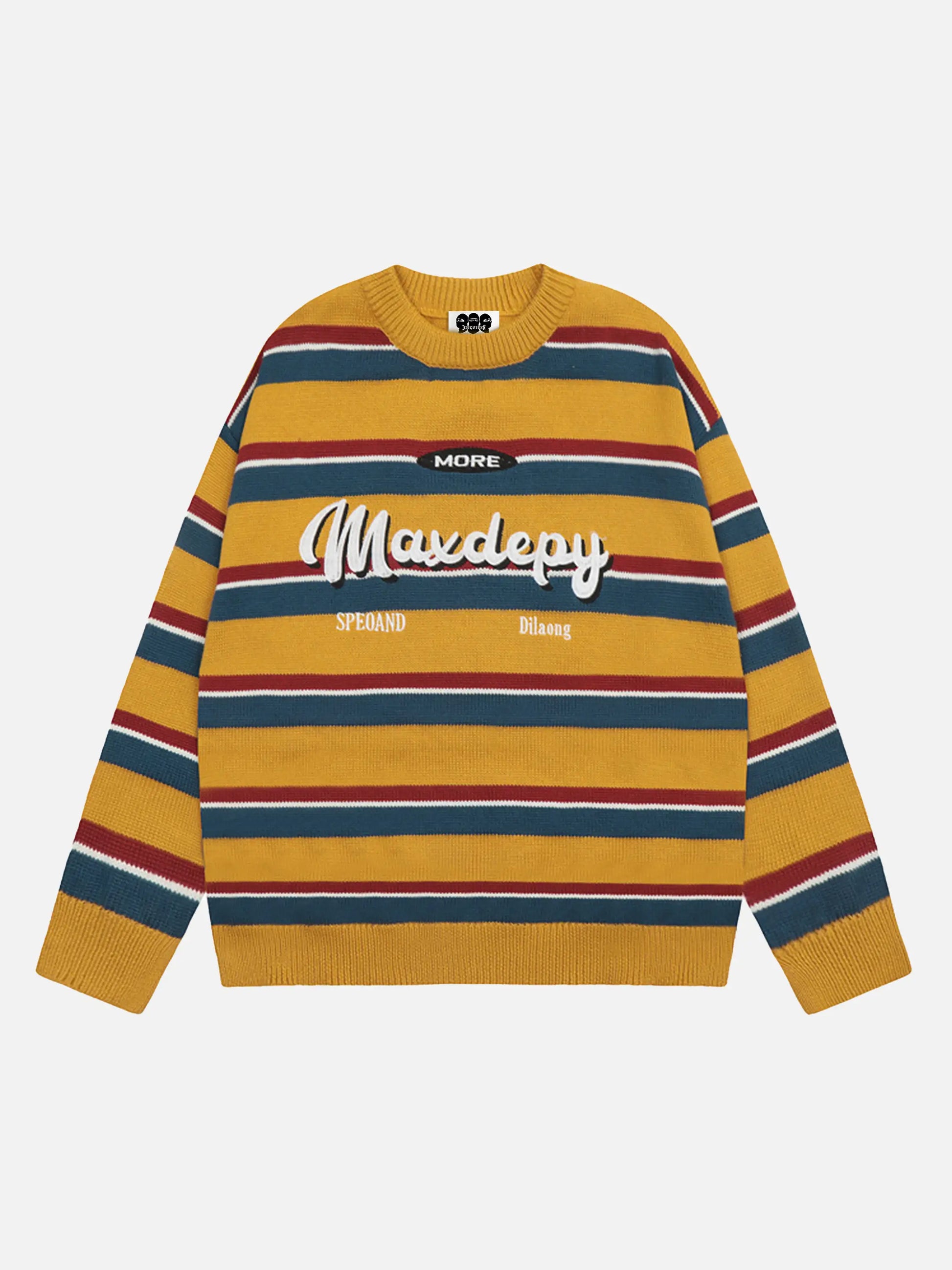 Vintage Embroidered Striped Sweater