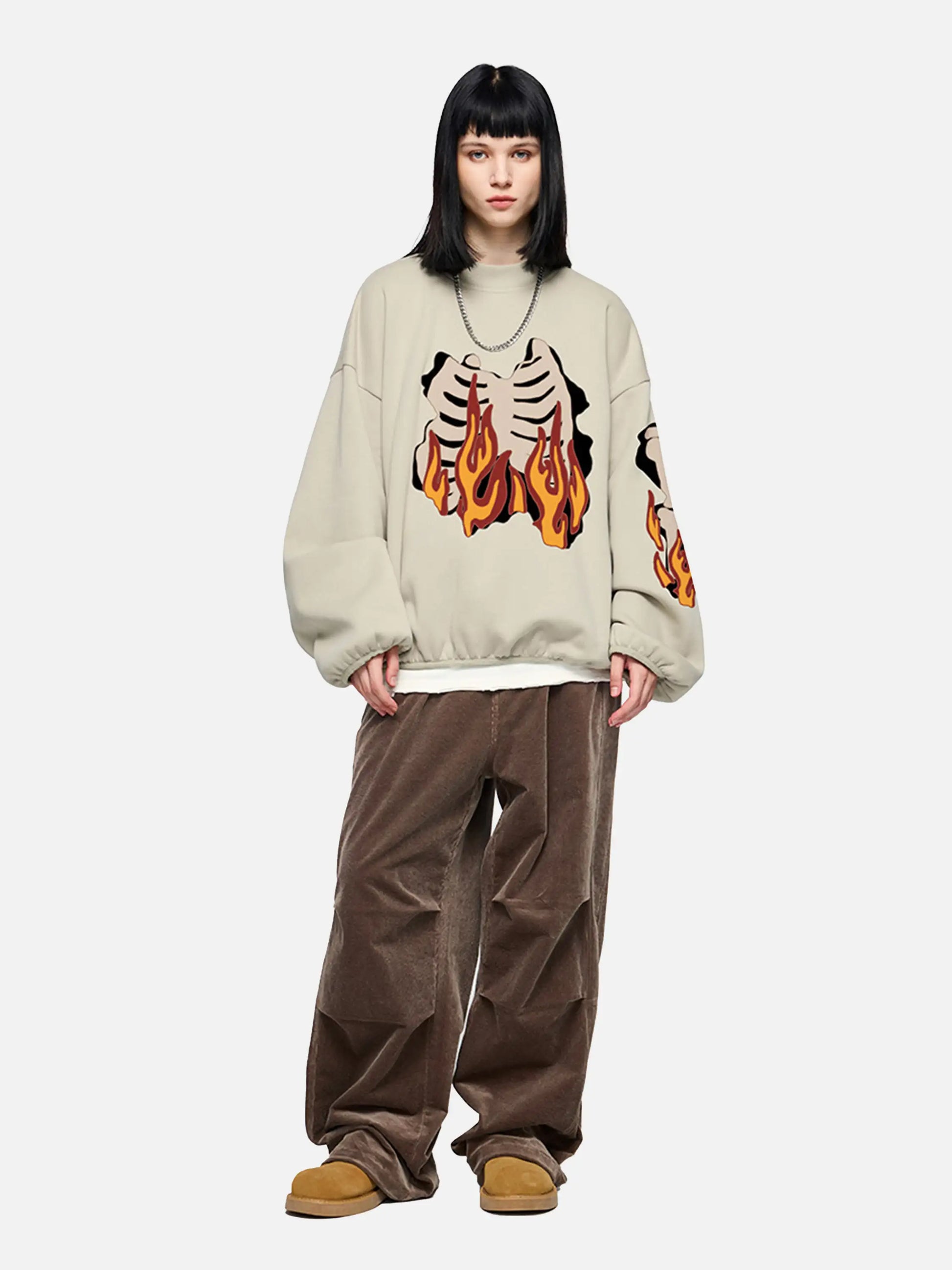 Disguisen Burning Bones Print Sweatshirt