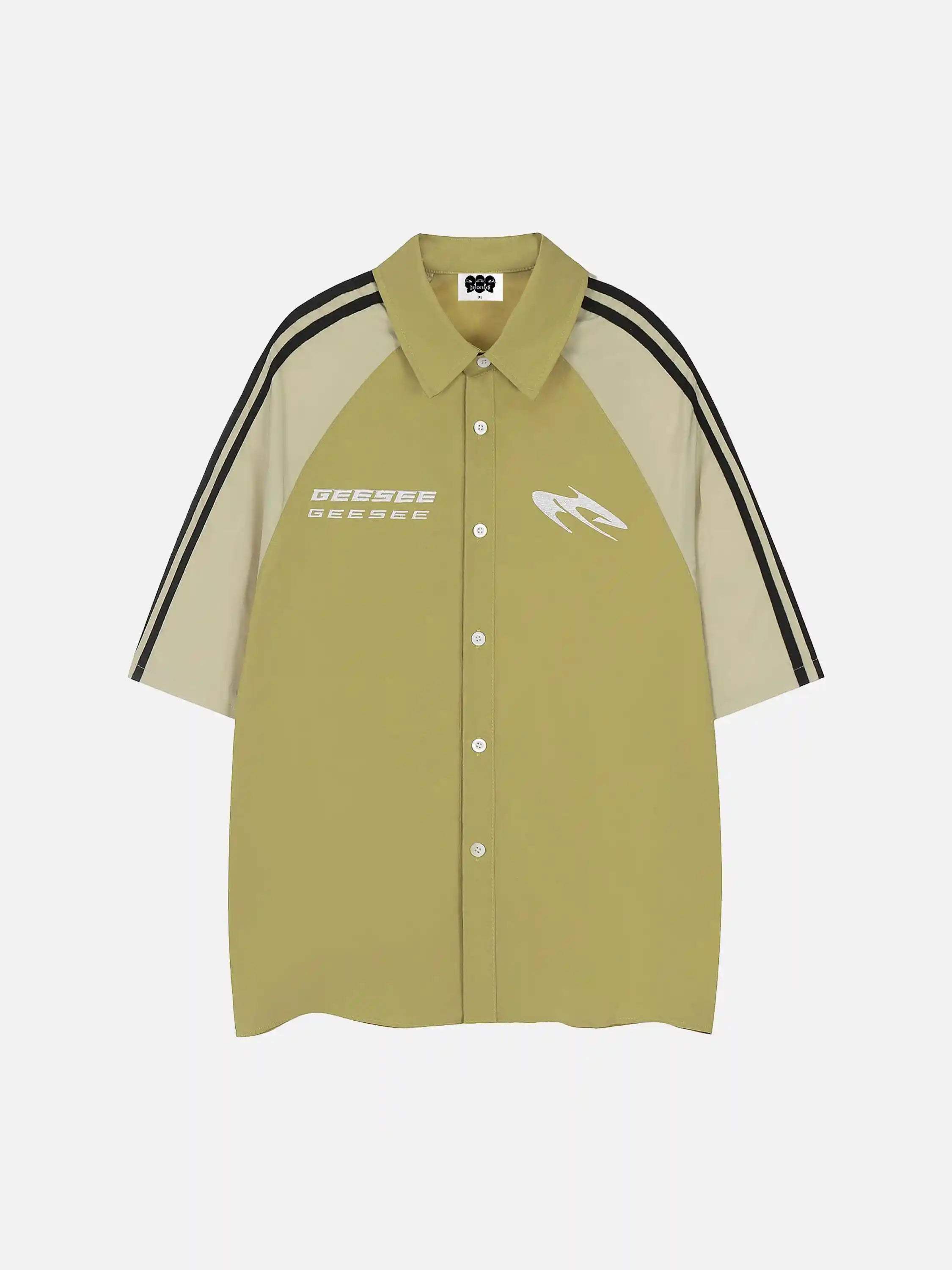 Disguisen American Style Personalized Embroidered Short-Sleeved Shirt