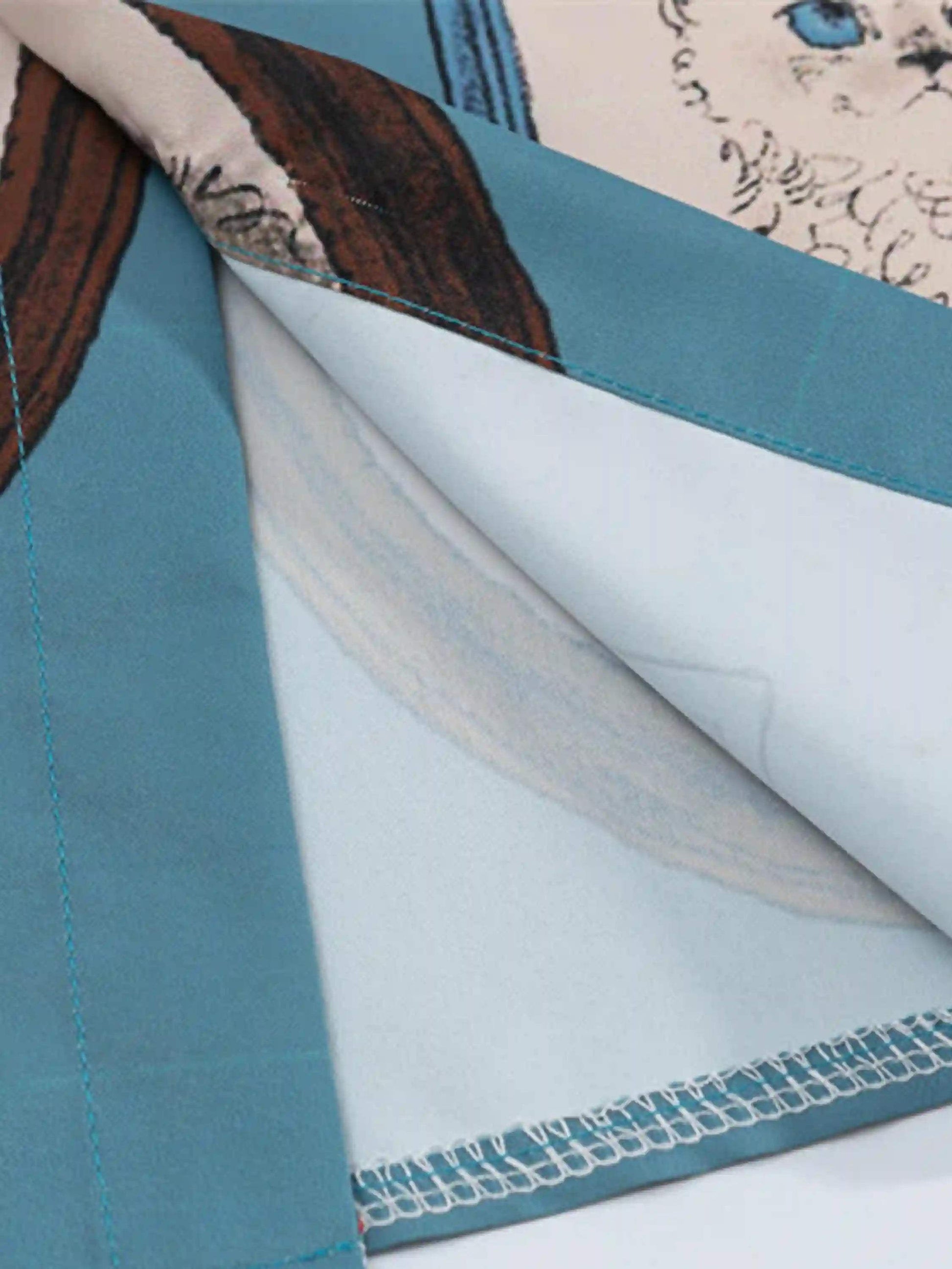 Disguisen Vintage Cat Print Short Sleeve Shirt