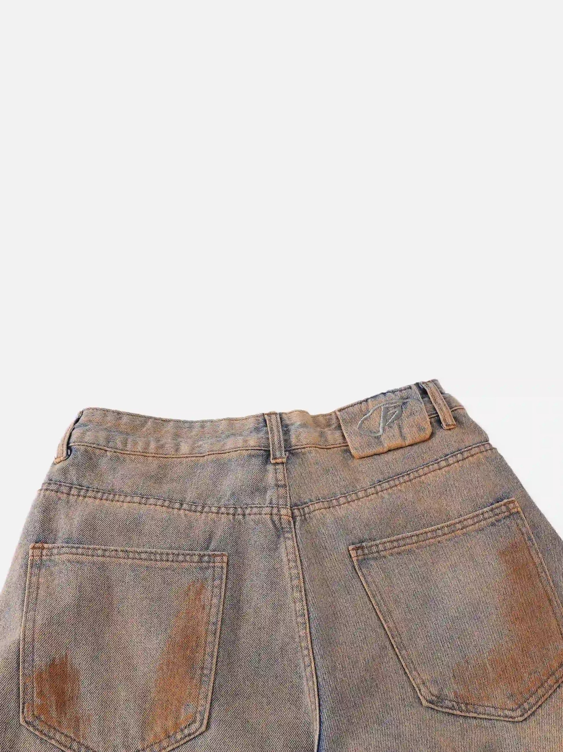 Disguisen Hip-Hop Ripped Mud-Dyed Jeans
