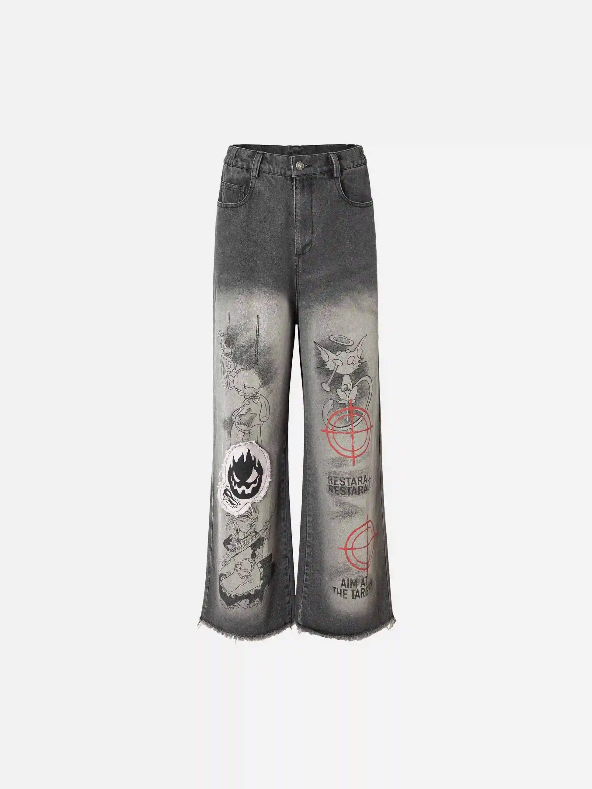 Disguisen American Retro Embroidered Dopamine Jeans