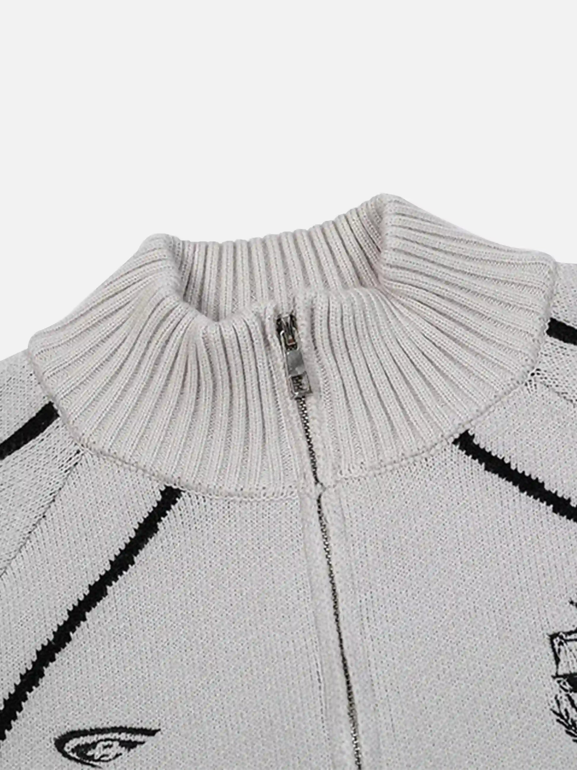Disguisen Stand Collar Racing Zip-up Cardigan