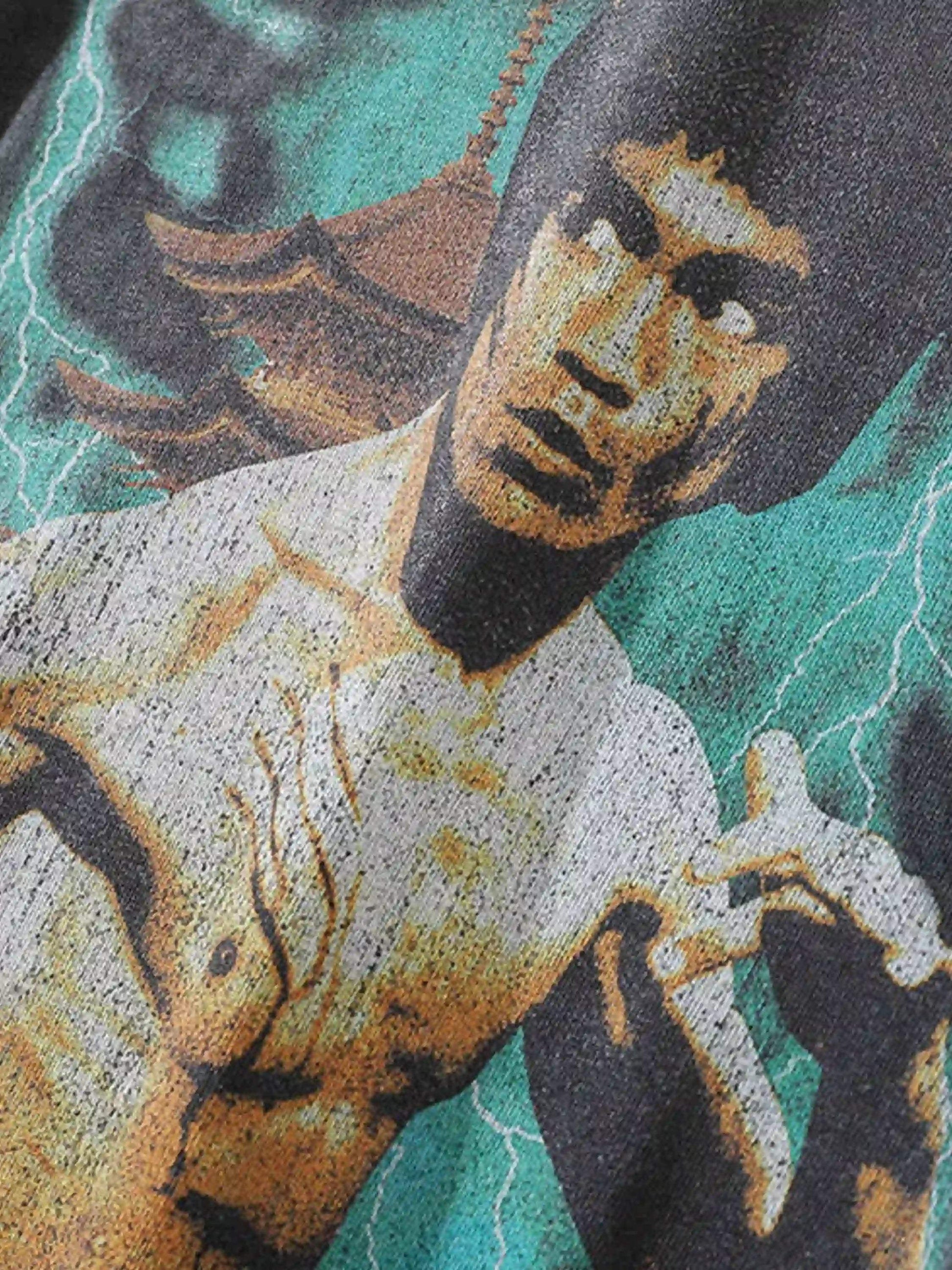 Disguisen Vintage Hip Hop Kung Fu Distressed T-shirt