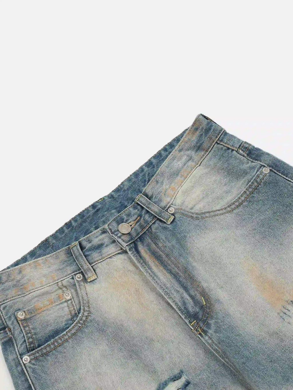 Disguisen Street Distressed Industrial Style Straight Jeans