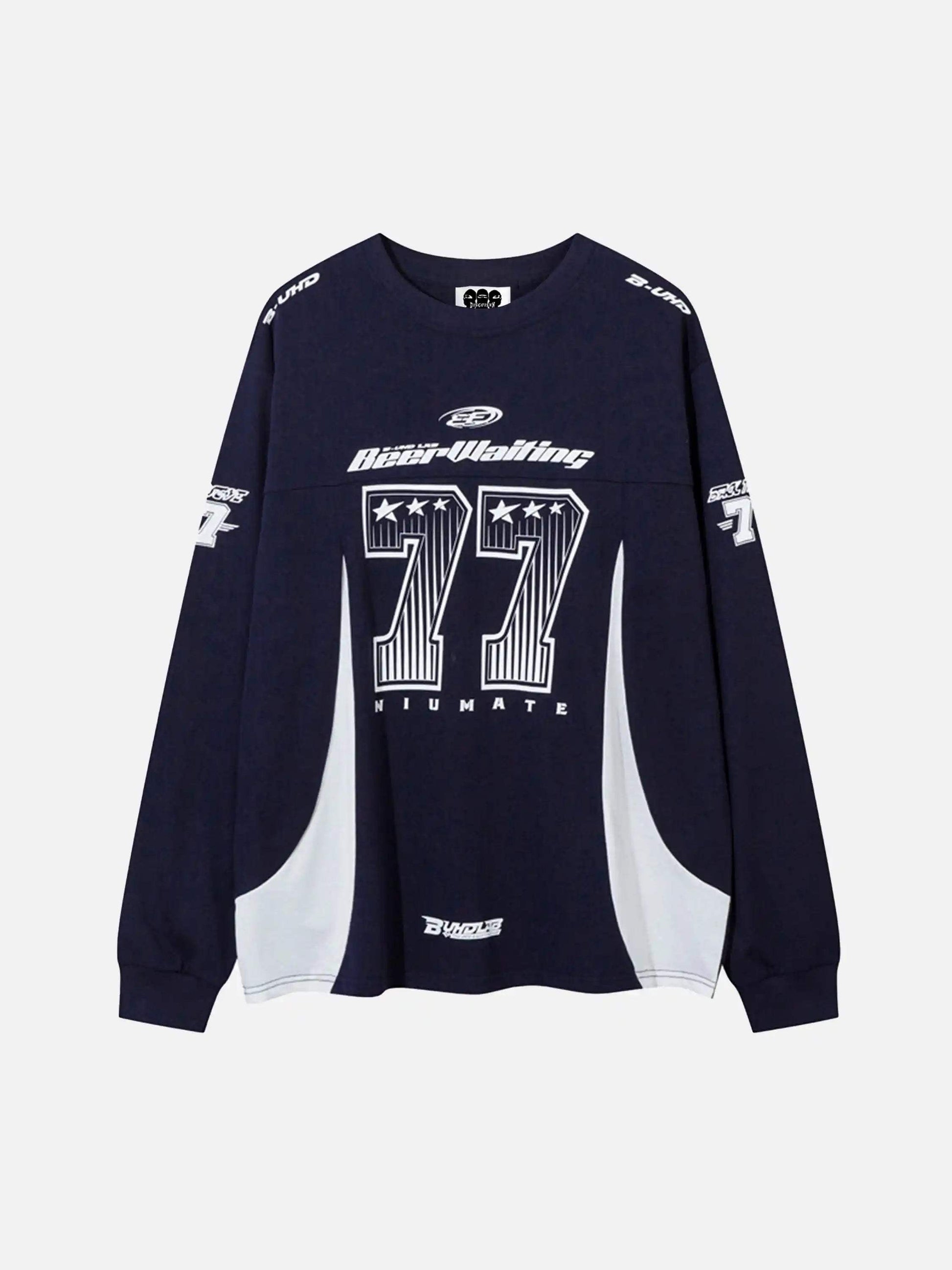 Disguisen American Retro Street Long-Sleeved Jersey T-Shirt