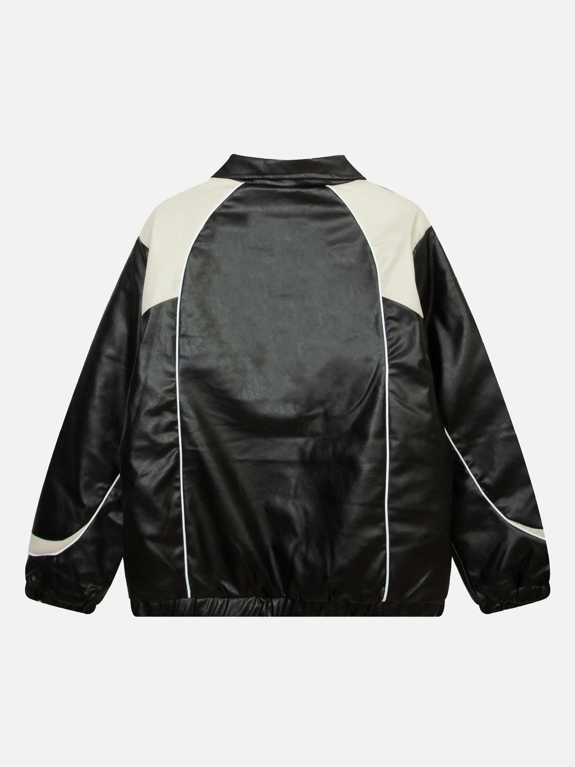 Disguisen Street Embroidery PU Leather Racing Jacket