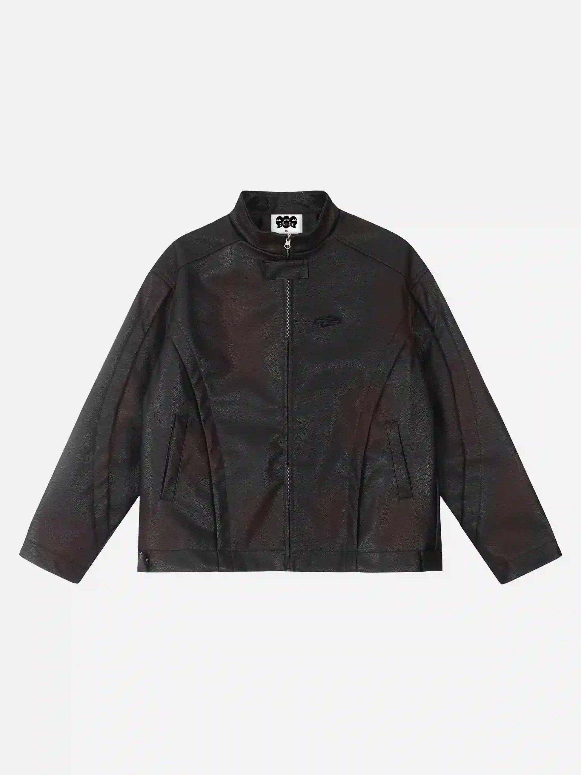 Disguisen American Style 3D Embroidery Spray Color Motorcycle Jacket