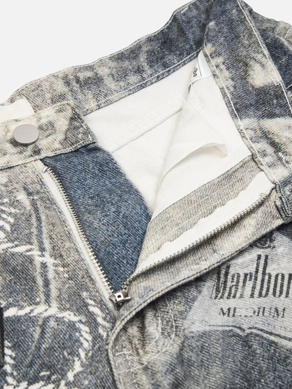 Cigarette Digital Print Imitation Jeans