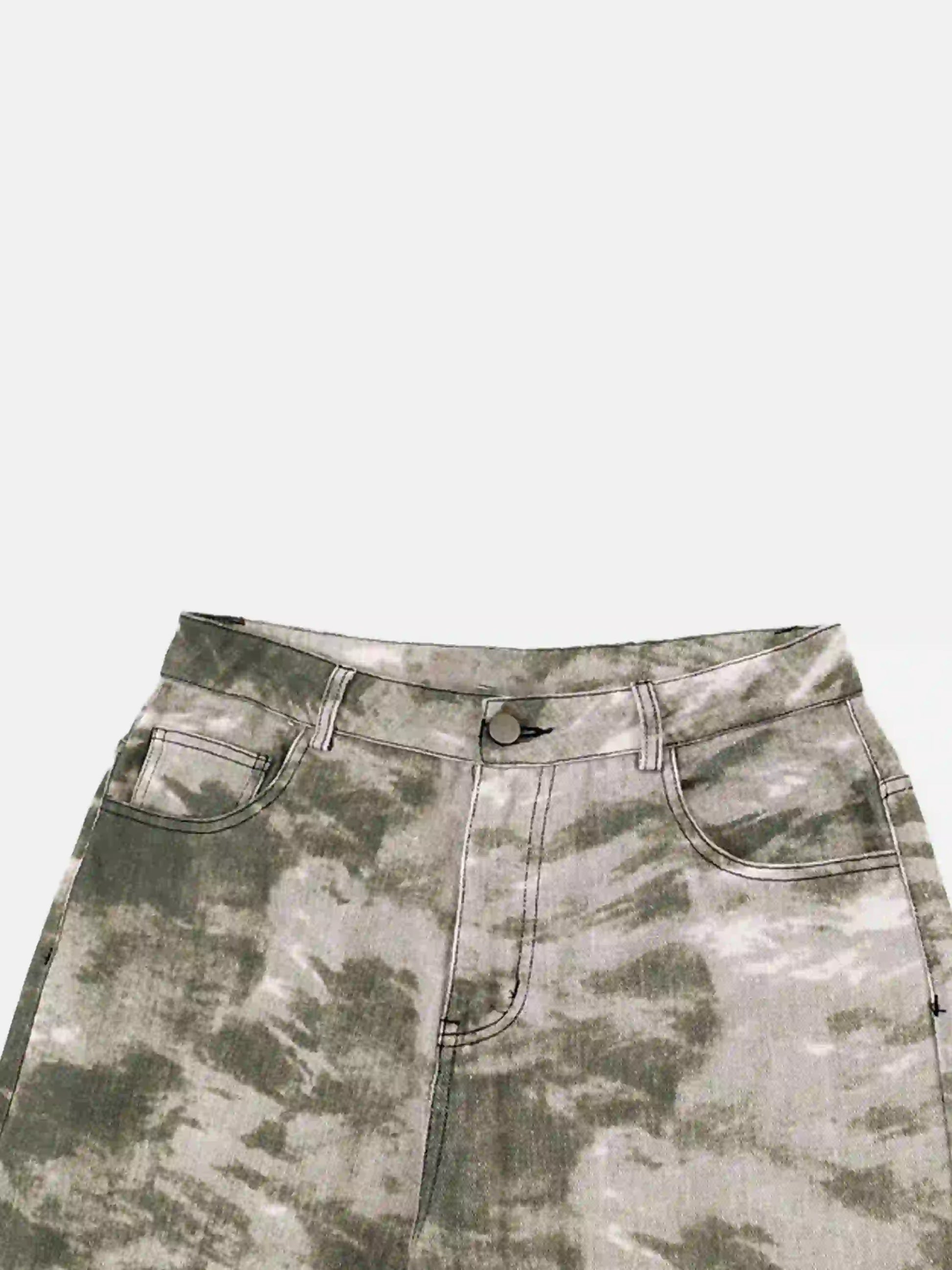 Disguisen American Retro Flared Camouflage Pants
