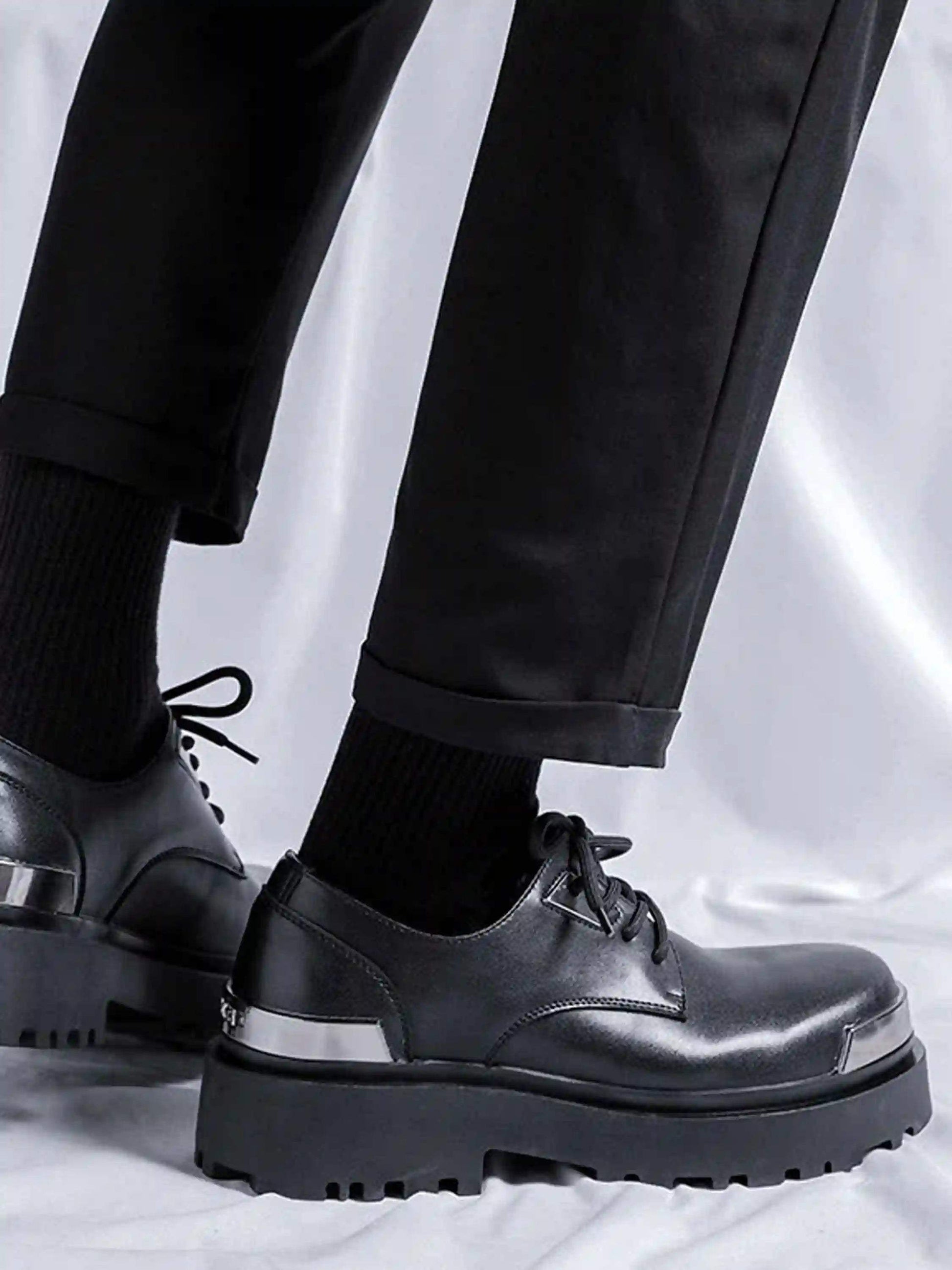 Disguisen Metal Punk Platform Derby Shoes