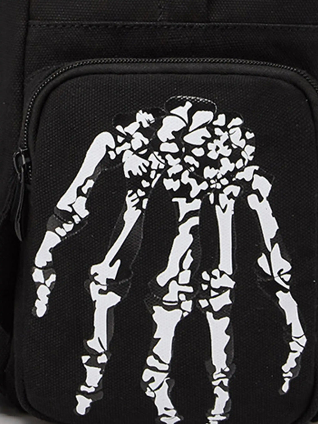 Skeleton Print Canvas Backpack