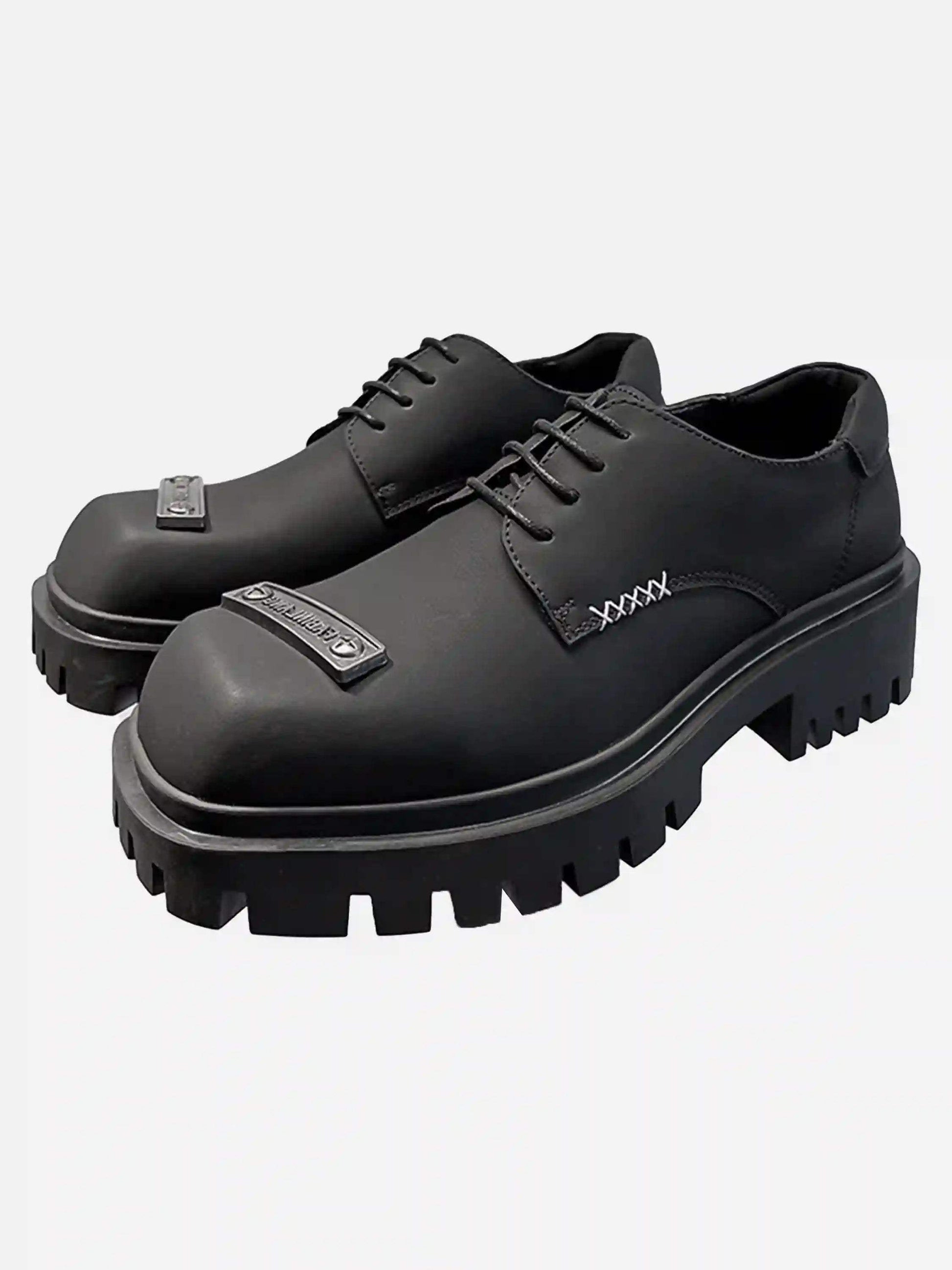 Disguisen Thick-Soled Punk Leather Derby Shoes