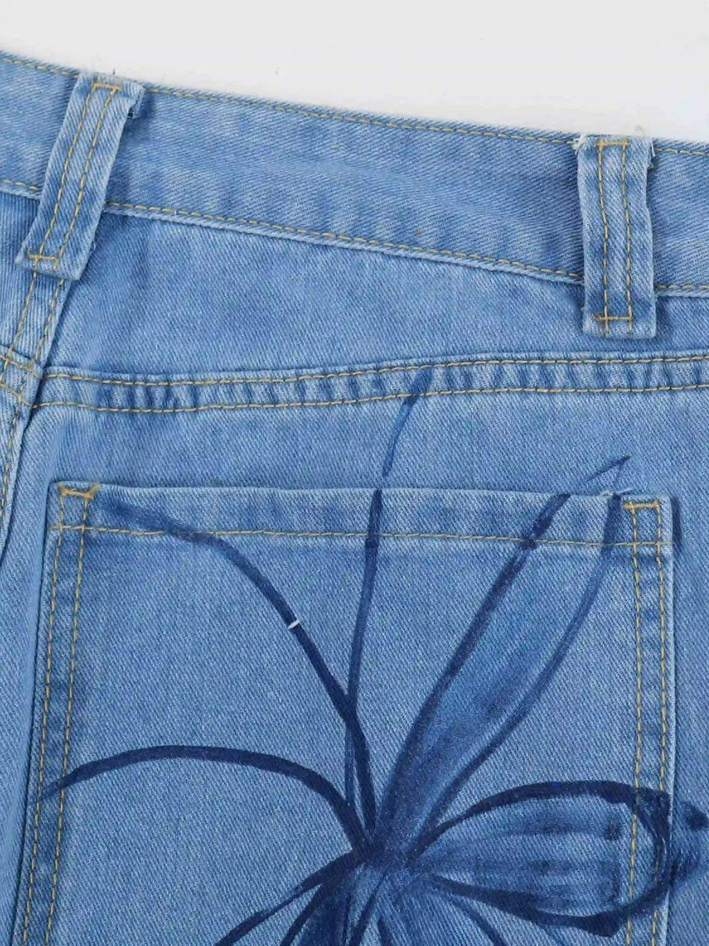 Disguisen Street Hand-Painted Graffiti Wide-Leg Jeans