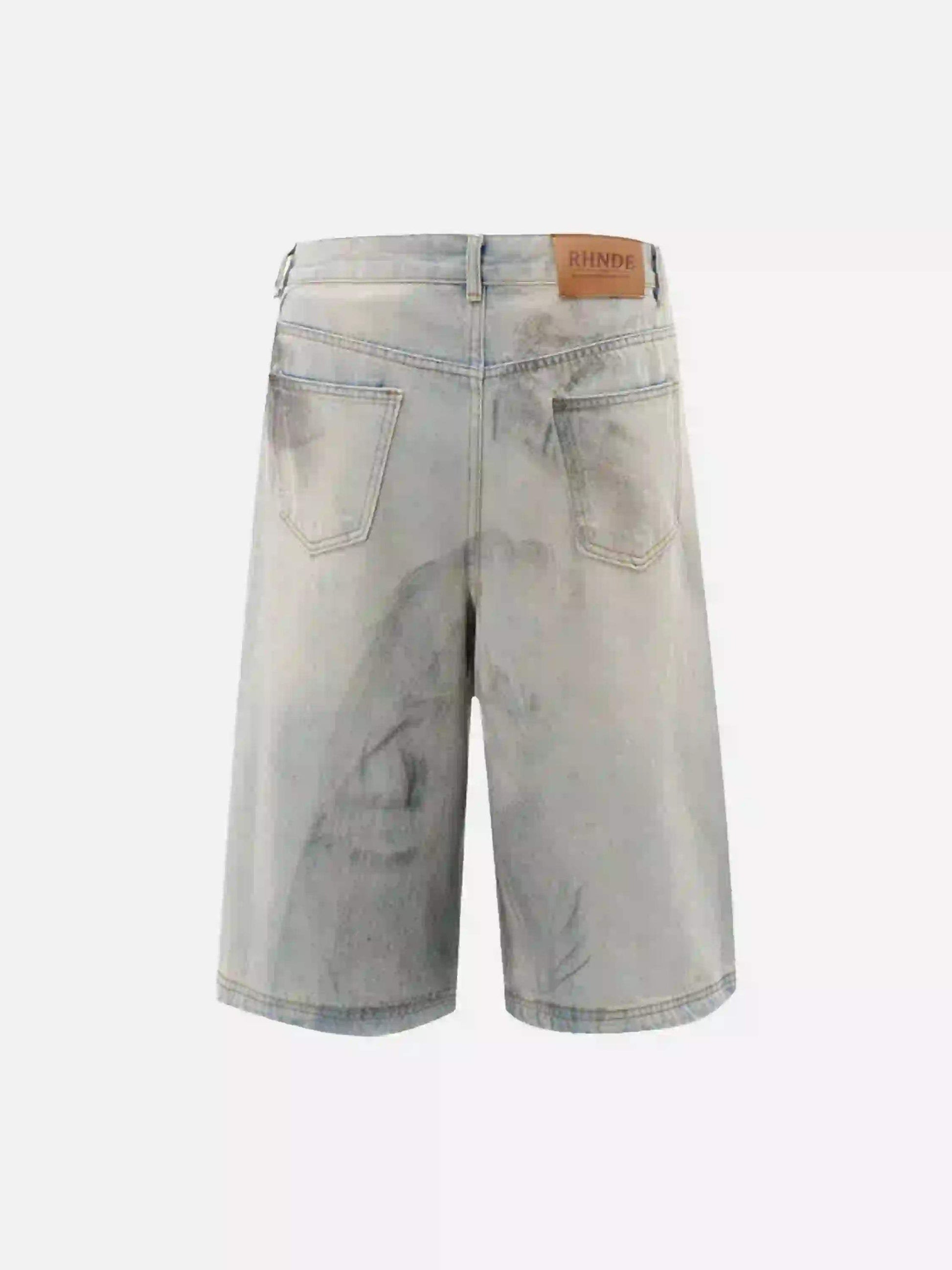 Disguisen High Street Yellow Mud Dyed Denim Shorts