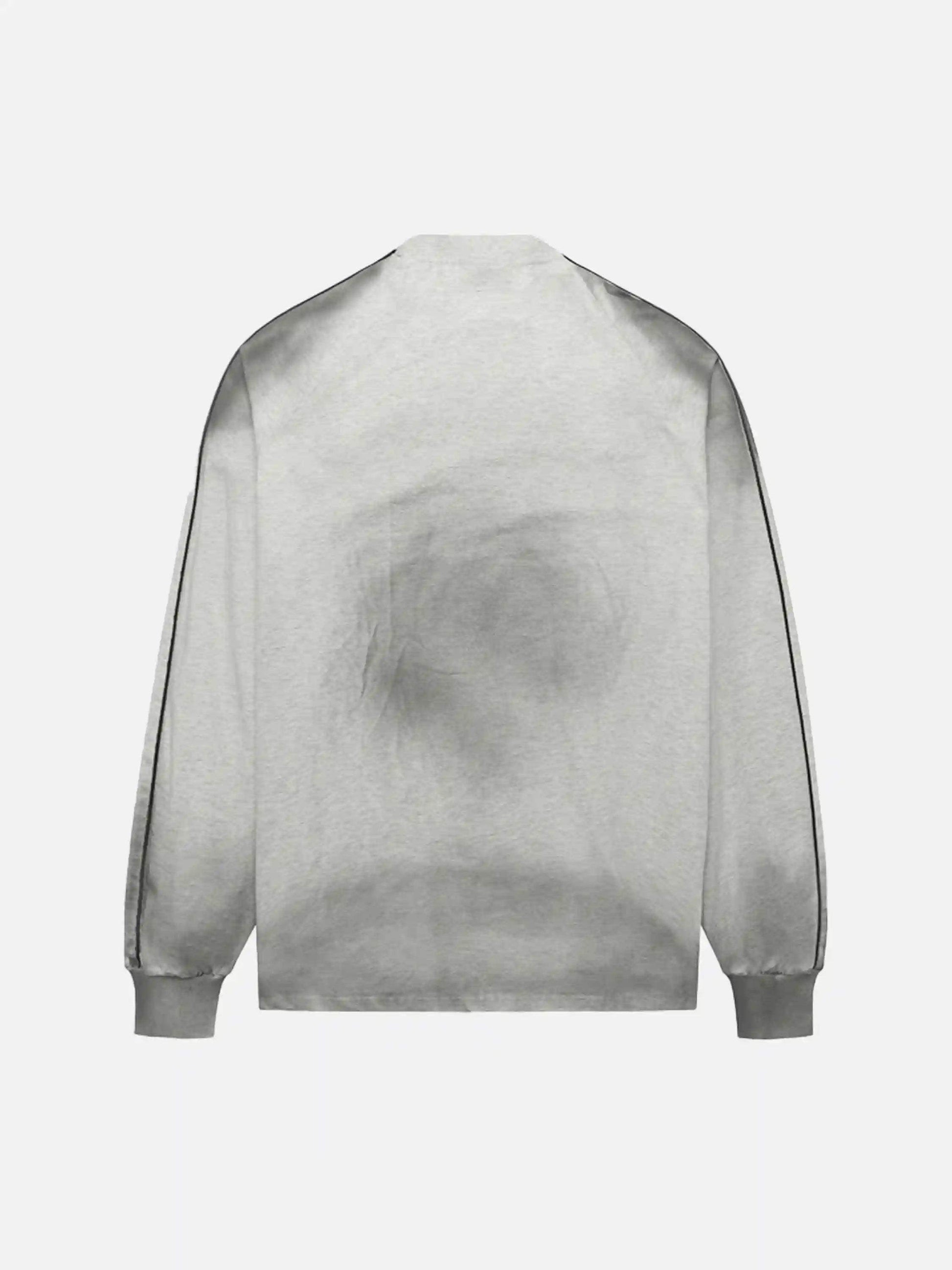 Disguisen Retro Lines Dirty Hip-Hop Long-Sleeved T-Shirt