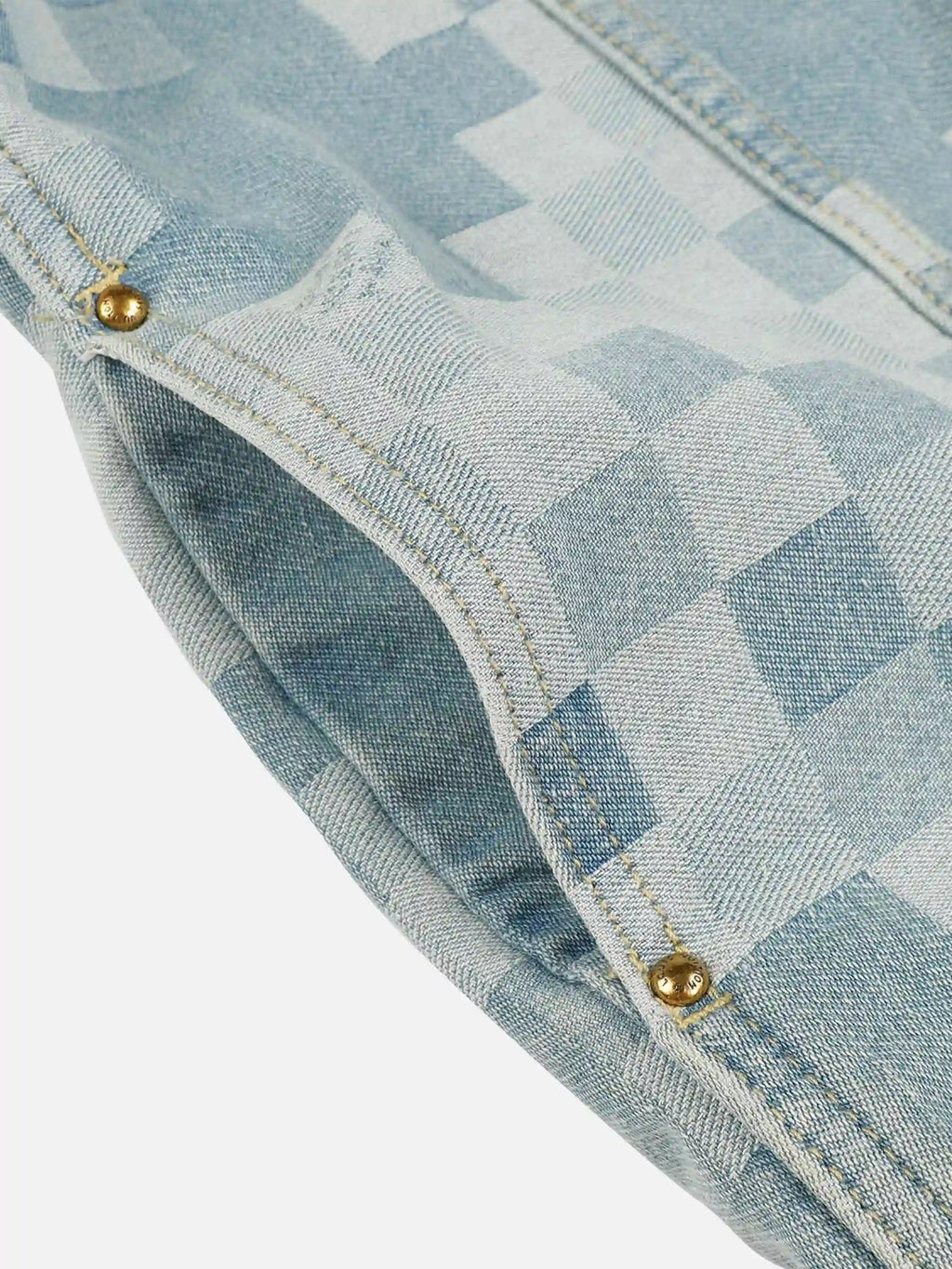 Disguisen Plaid Pearl Button Denim Jacket