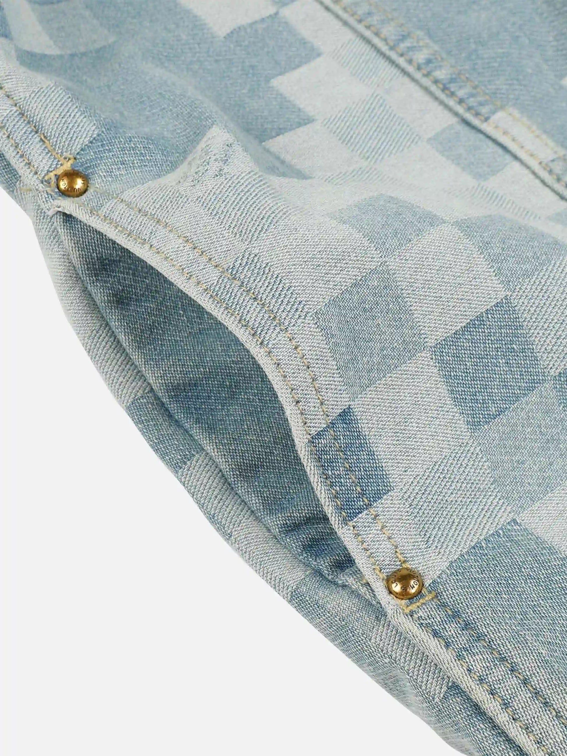 Disguisen Plaid Pearl Button Denim Jacket
