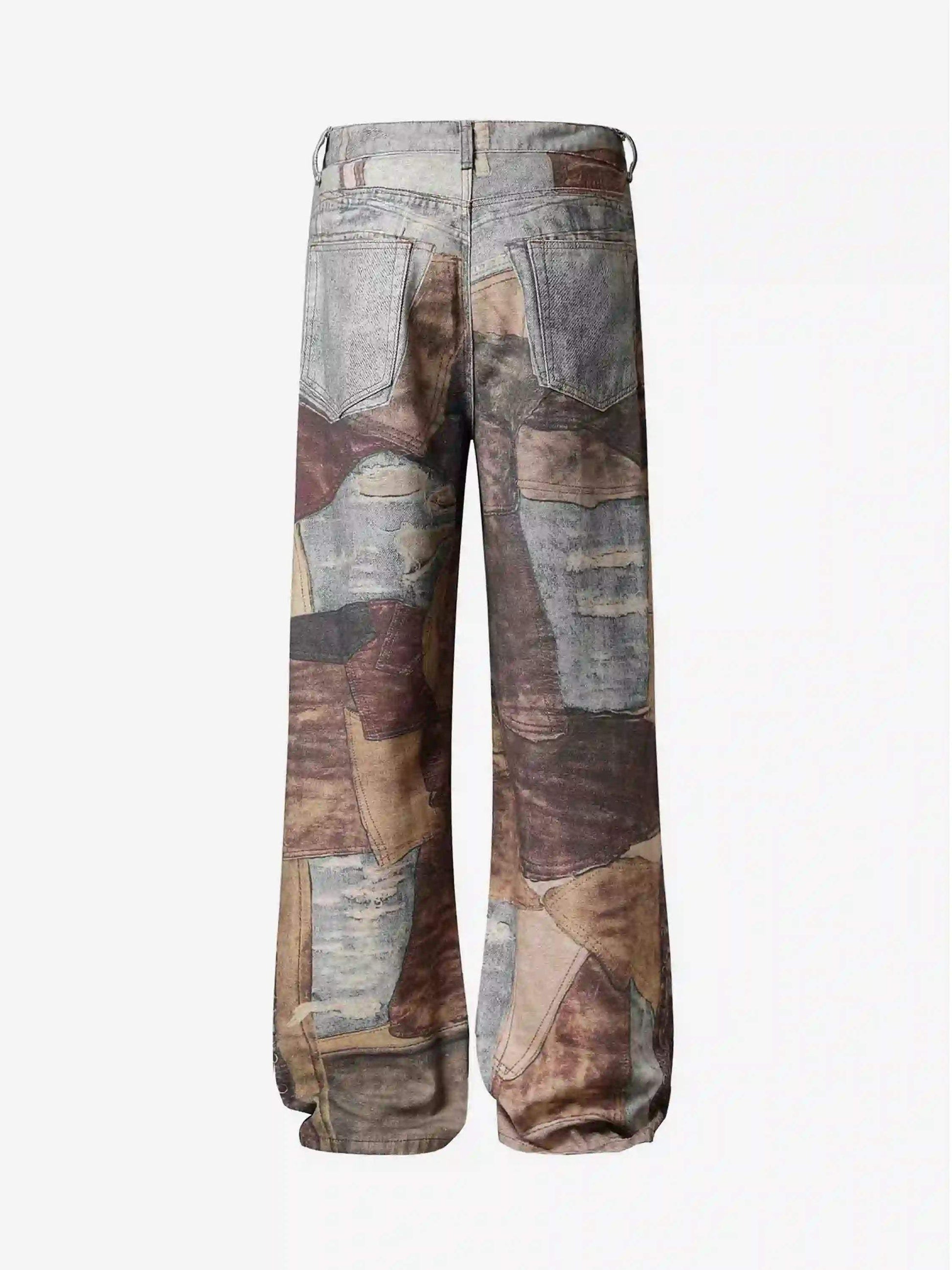Disguisen High Street Distressed Washed Printed Jeans