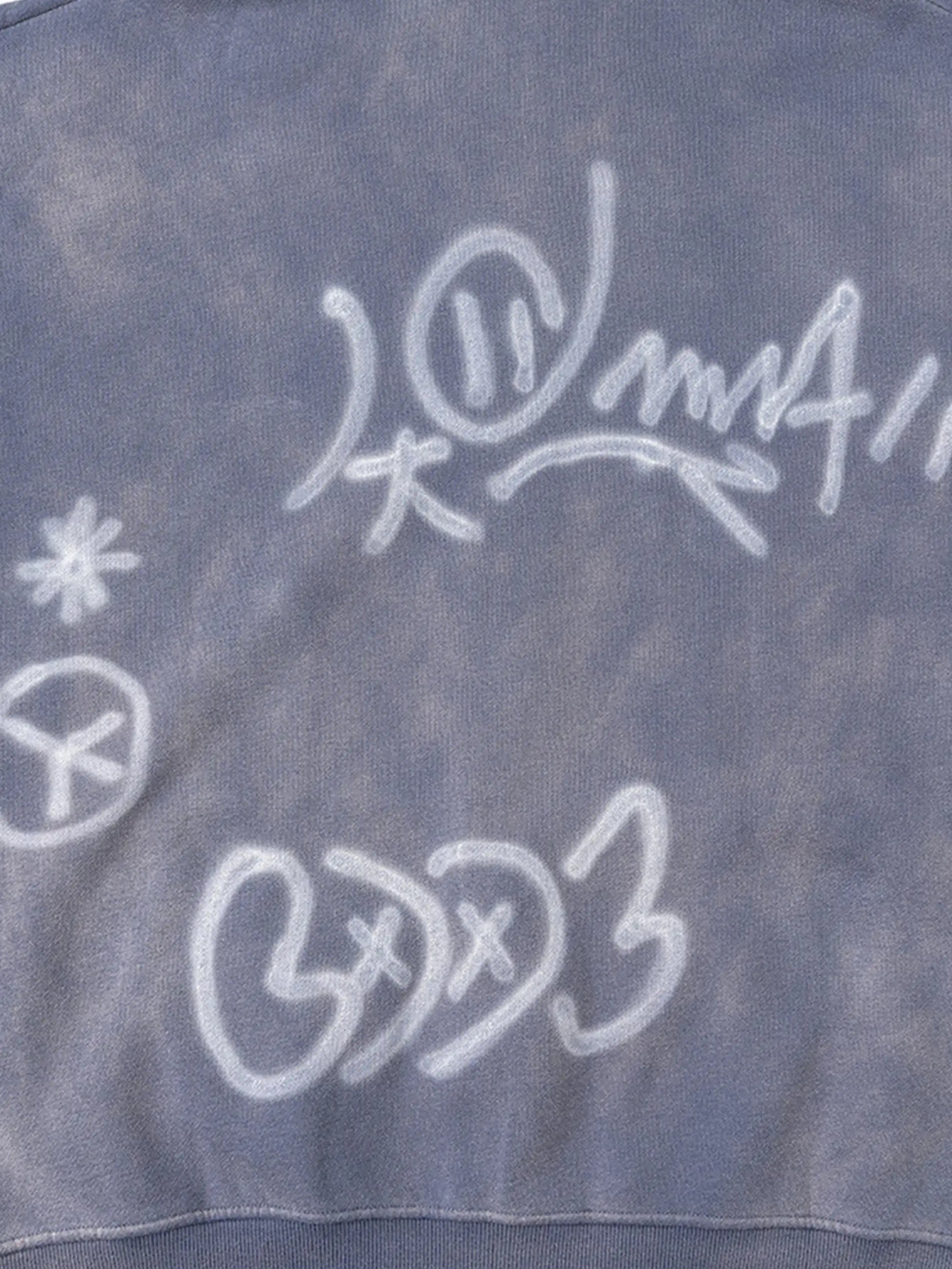 Hand-drawn Graffiti Washed Thick Hoodie