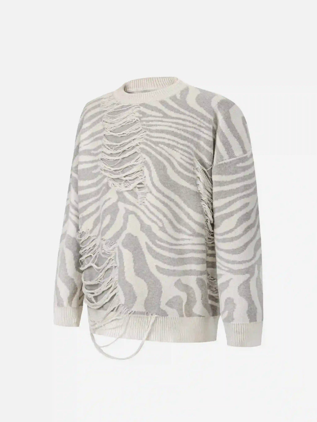 Disguisen Ripped Zebra Pattern Sweater