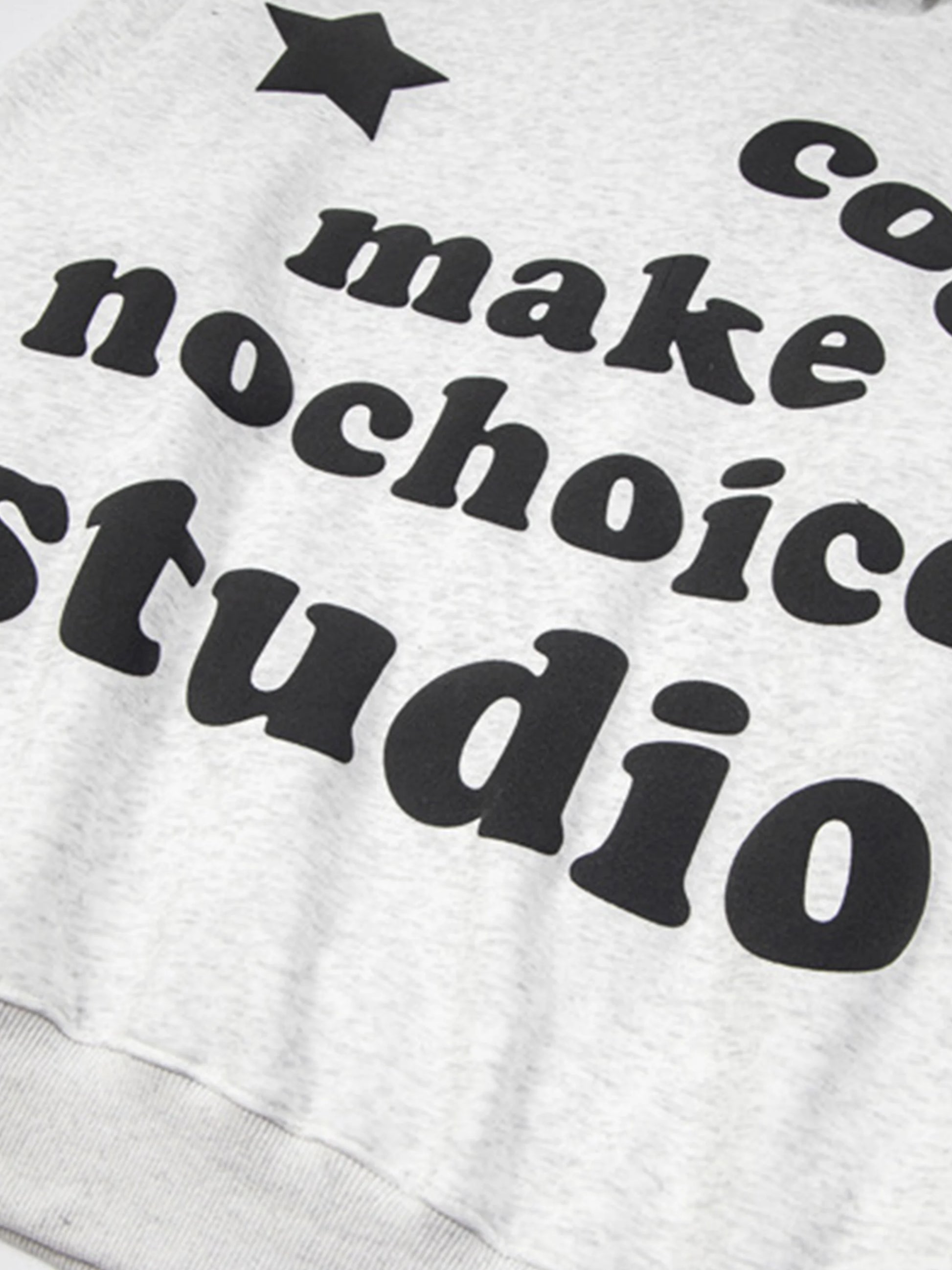 Letter Printed Fleece Hoodie