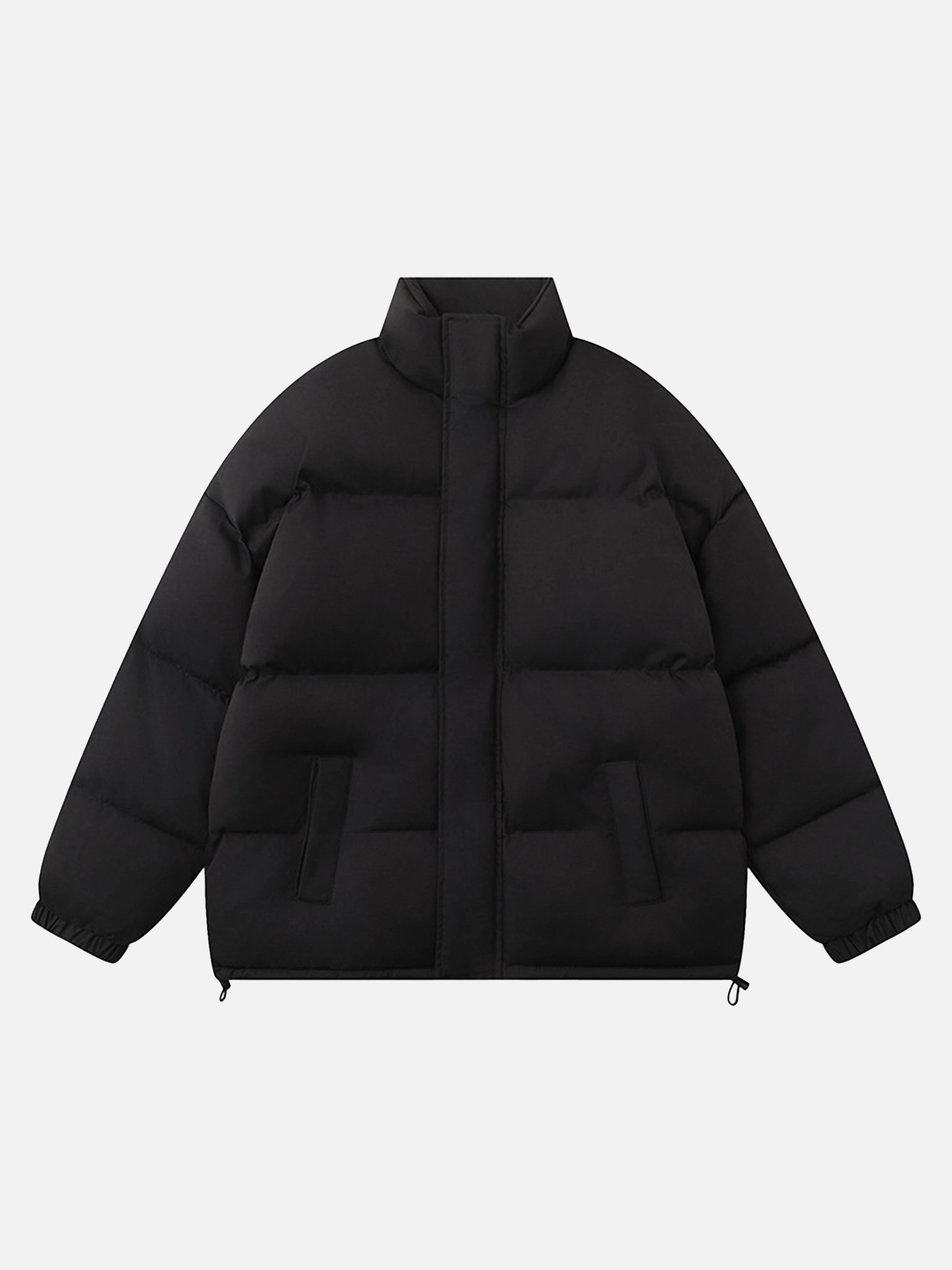 Solid Color Stand Collar Loose Coat