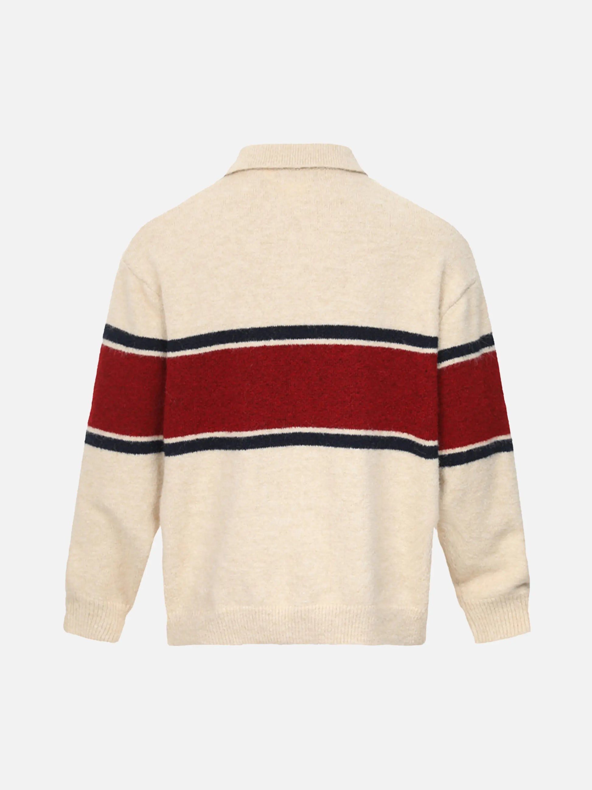 Vintage Preppy Colorblock Lapel Sweater