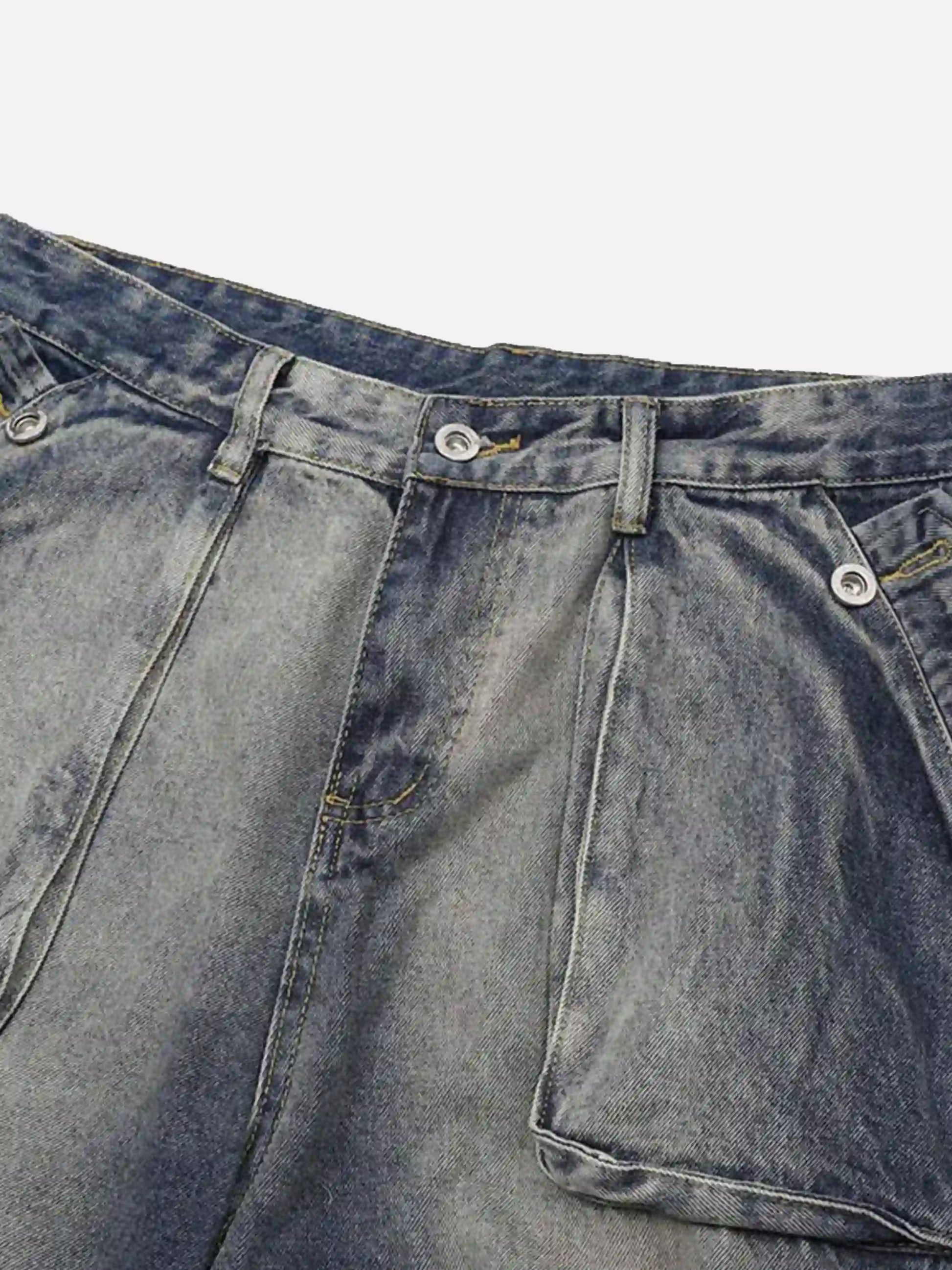 Gradient Multi-Pocket Cargo Jeans