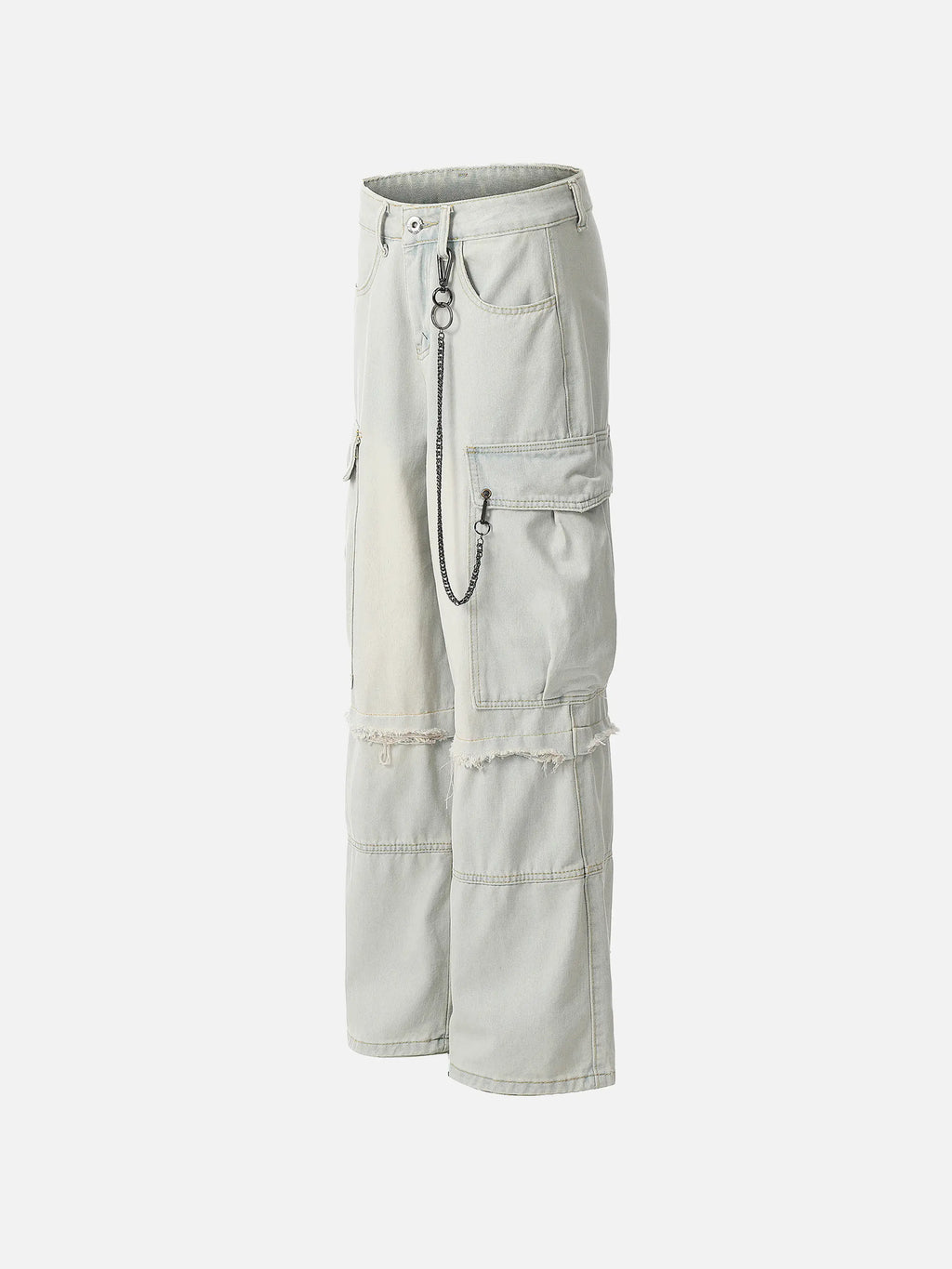 Chain Design Big Pockets Cargo Jeans