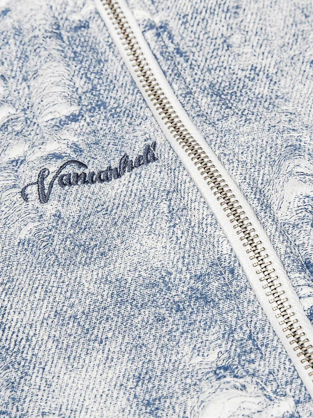 Disguisen Distressed Embroidered Zip-up Hoodie
