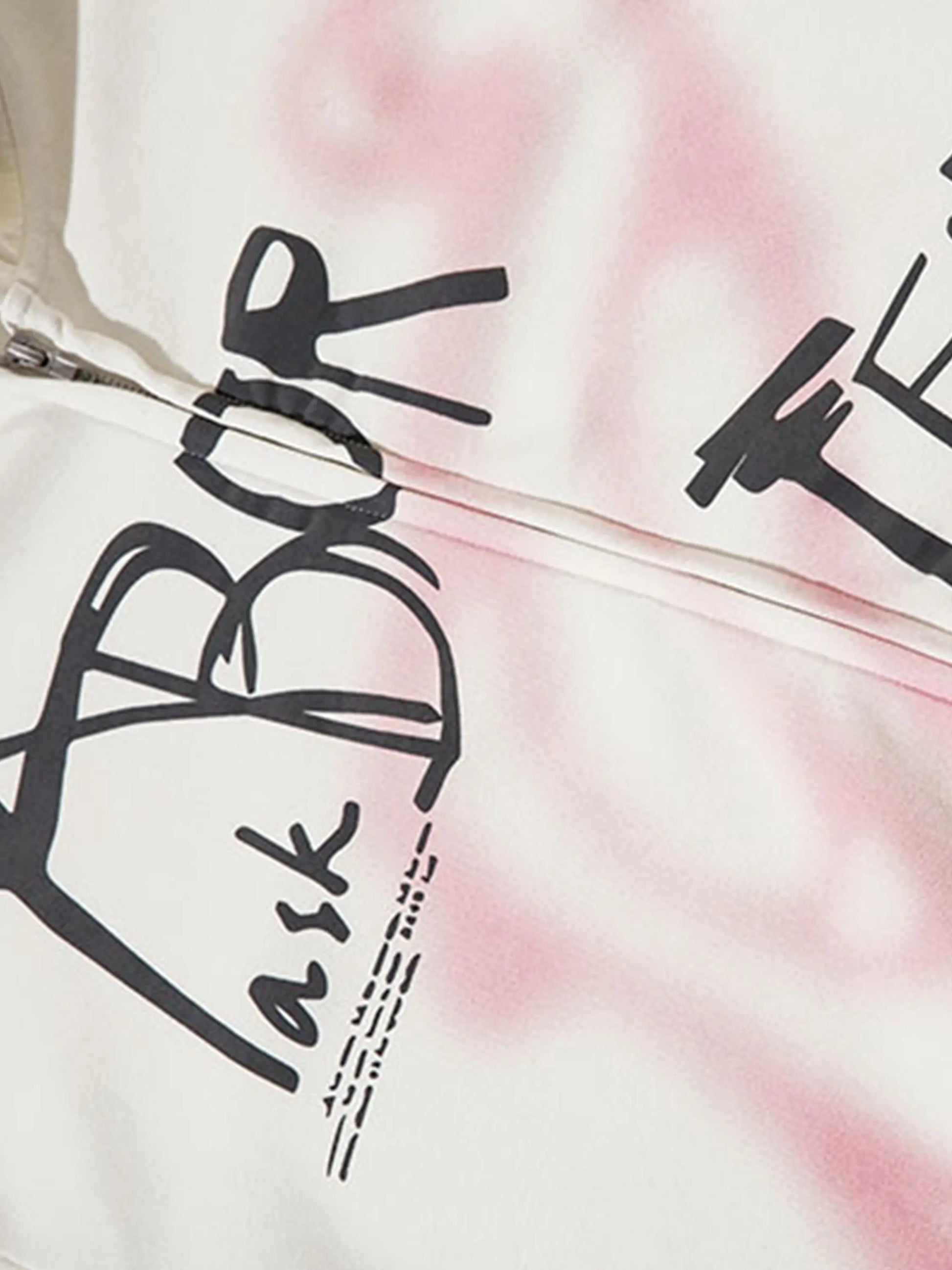 Disguisen Vintage Graffiti Print Zip-up Hoodie