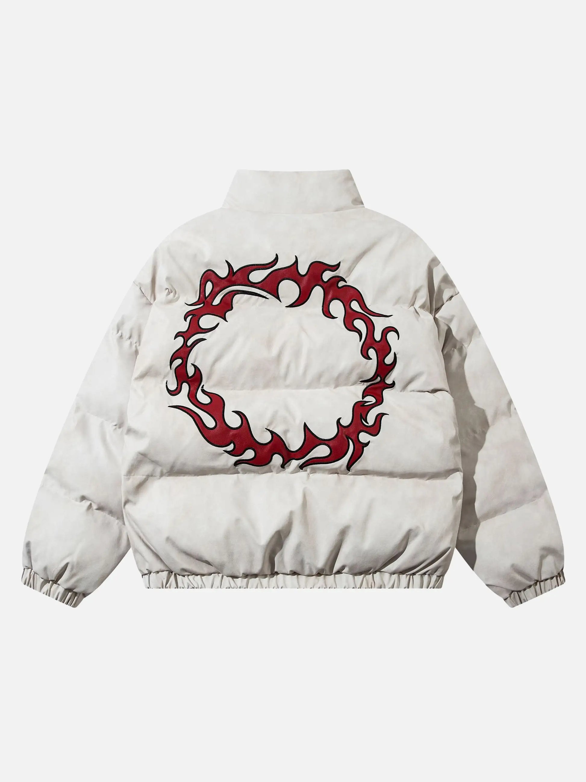 Flame PU Leather Zip-up Jacket